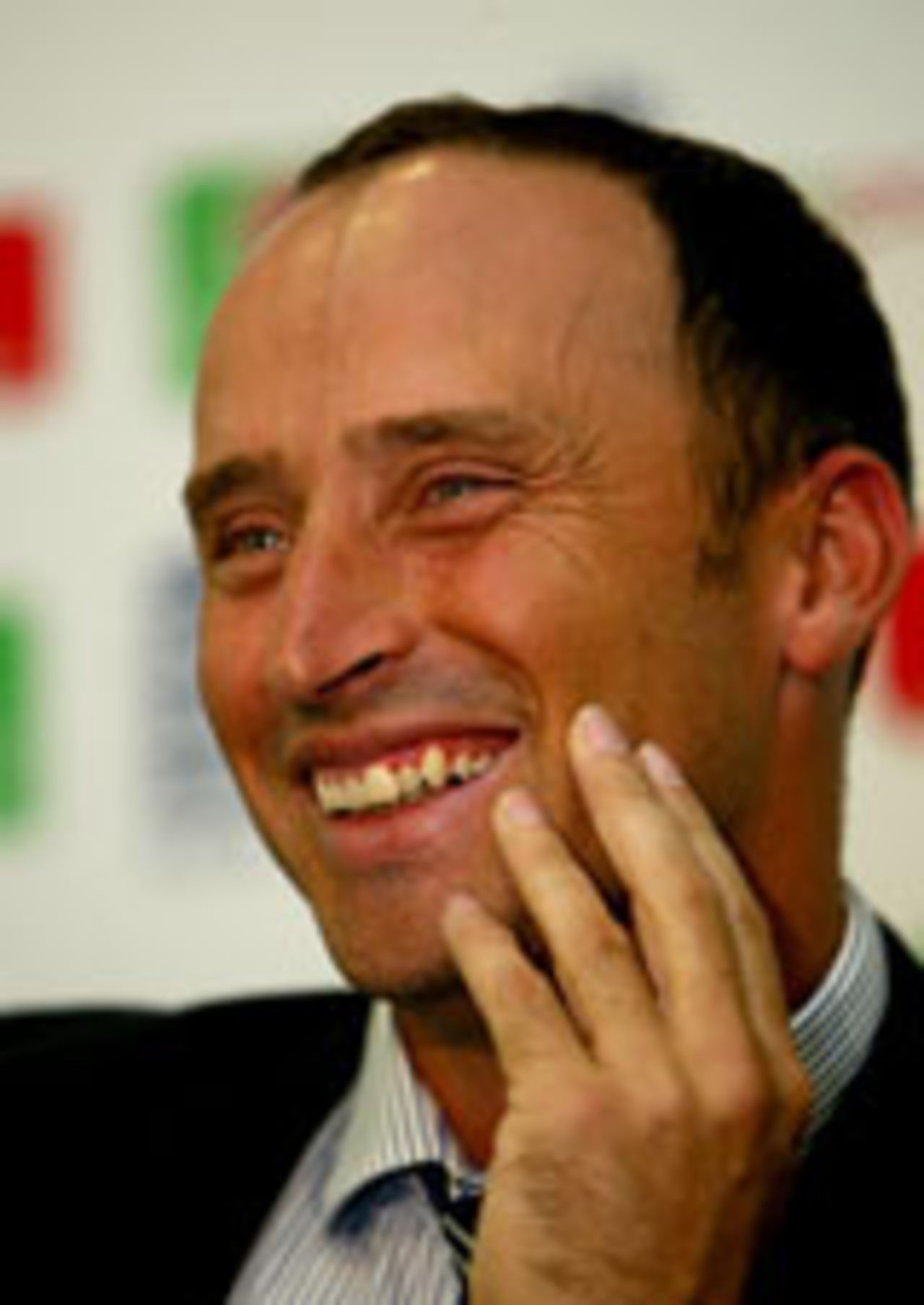 Nasser Hussain smiles at his retirement press conference, Lord's, May 27, 2004
