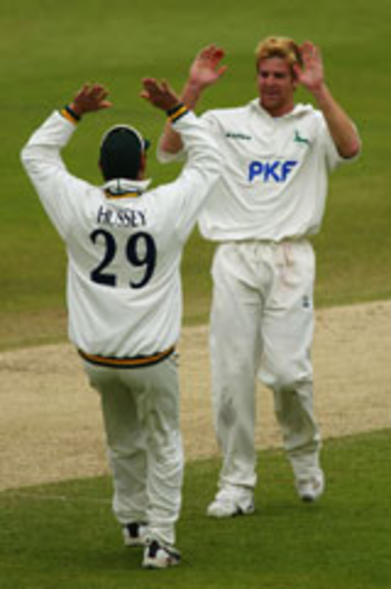 Richard Logan celebrates a wicket, Notts v Durham, County Championship Division Two, Trent Bridge, May 27, 2004