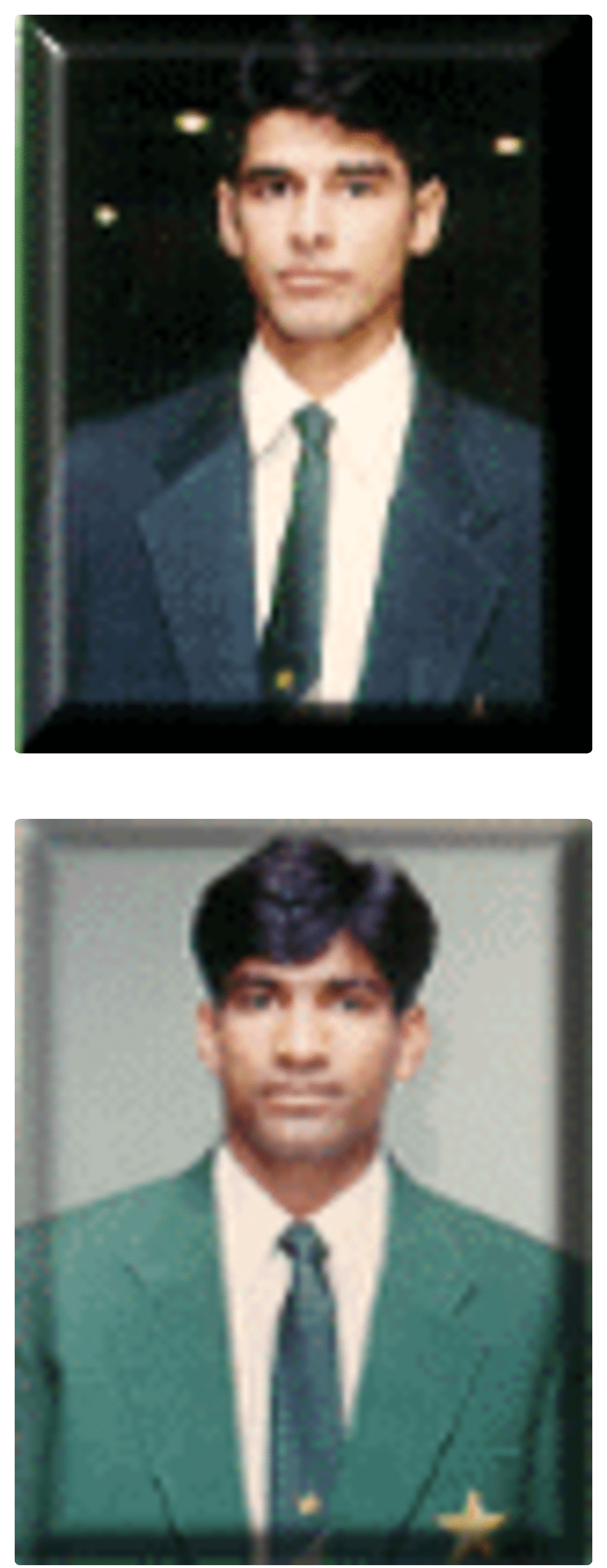 Mohammad Wasim and Yousuf Youhana in Pakistan blazers