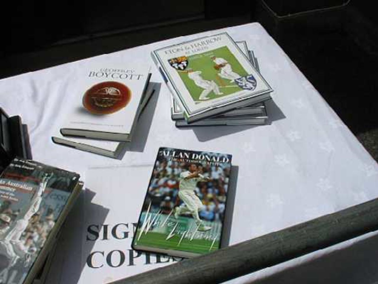 Allan Donald's only unsigned and unsold autobiography at the Oval, WC99 4 June 1999