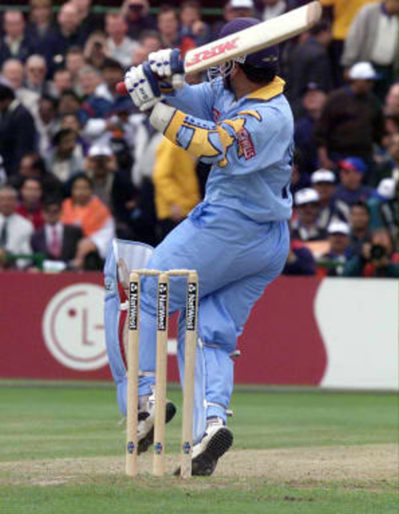 Sachin Tendulkar of India at Old Trafford  08 June 1999 during super six match of the Cricket World Cup match in Manchester
