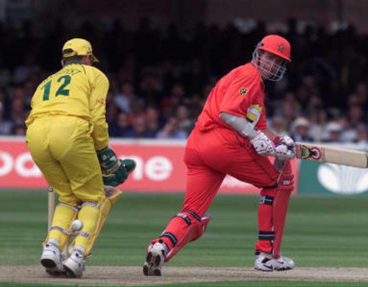 Neil Johnson sweeps - ICC World Cup, 1999, 5th Super Six Match Australia v Zimbabwe Lord's, London 9 June 1999