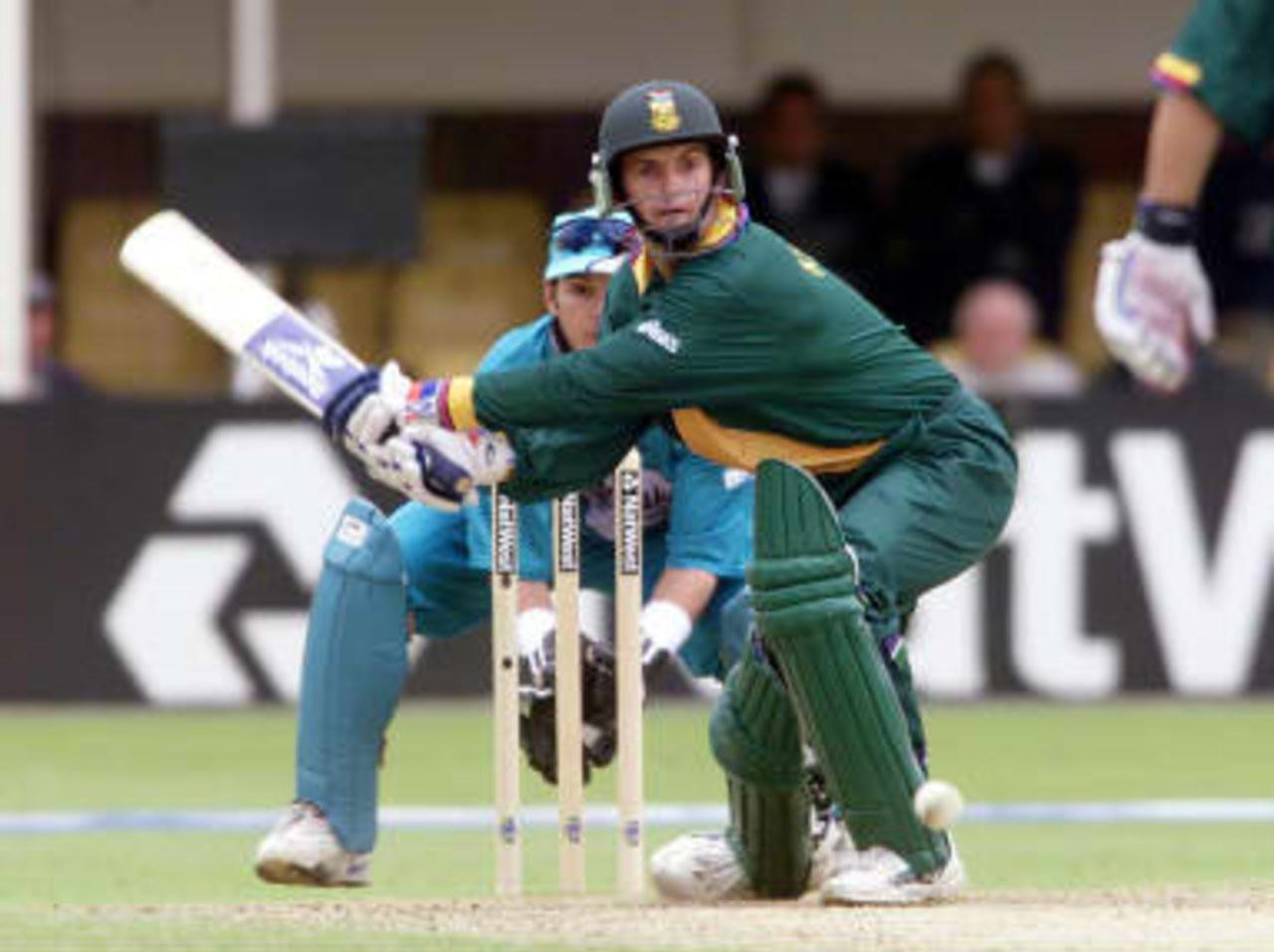 South Africa's Gary Kirsten plays a reverse sweep shot on his way to making 82 runs 10 June 99, during their Super Six match in the Cricket World Cup at Edgbaston, Birmingham