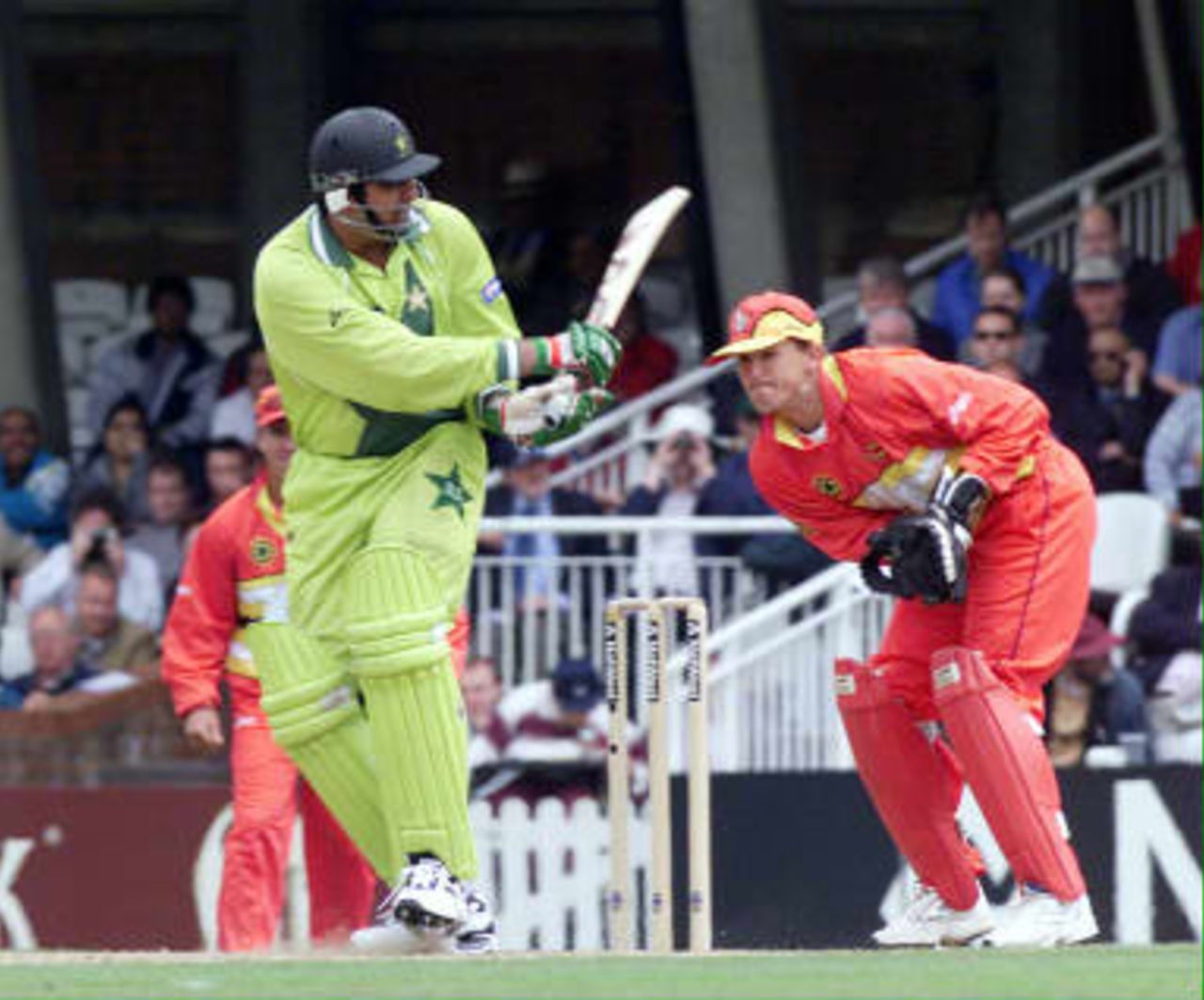 Inzamam-ul-Haq of Pakistan batting during the Cricket World Cup match at the Ova l in London,  11 June 1999.