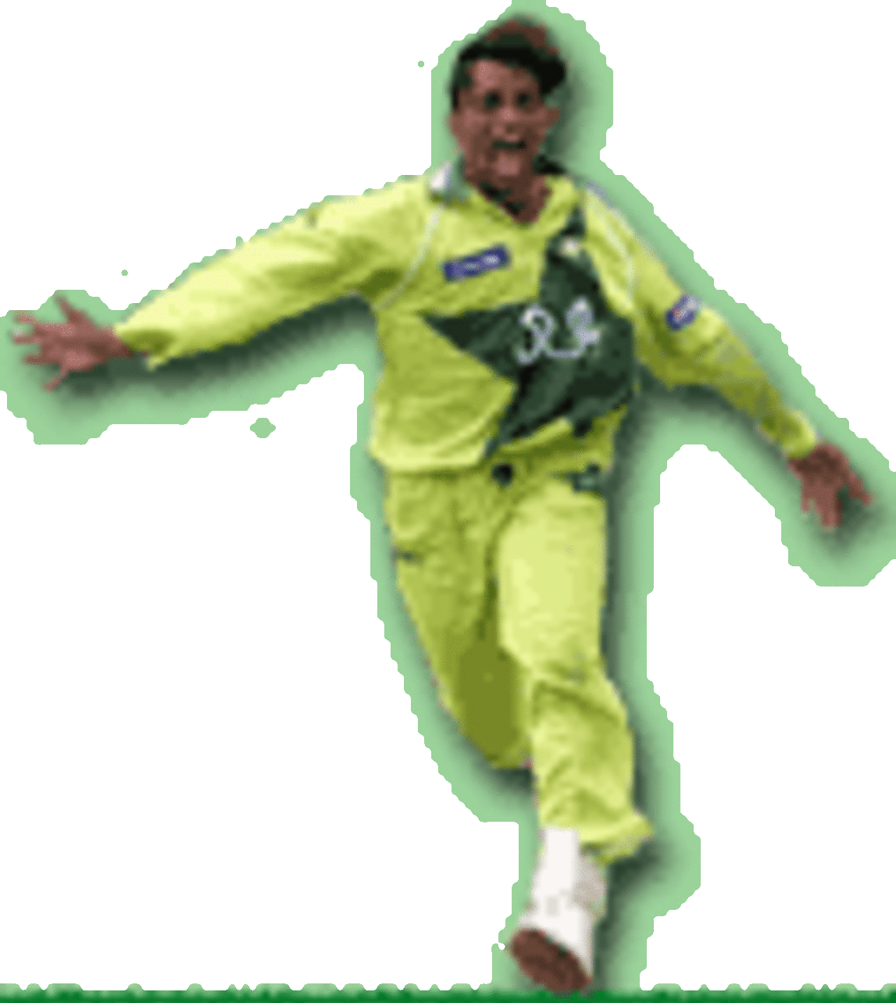 Shoaib Akhtar in fine form in the WC99 semi-final match against New Zealand at Old Trafford, 16 June 1999