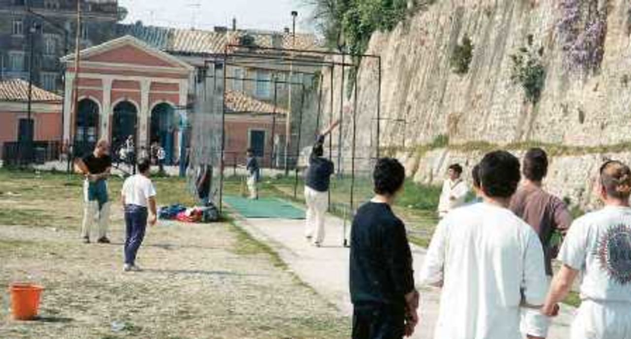 Nets in the centre of Corfu Town in Greece