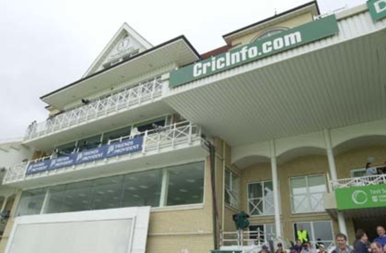 The Radcliffe Road stand with Cricinfo badging