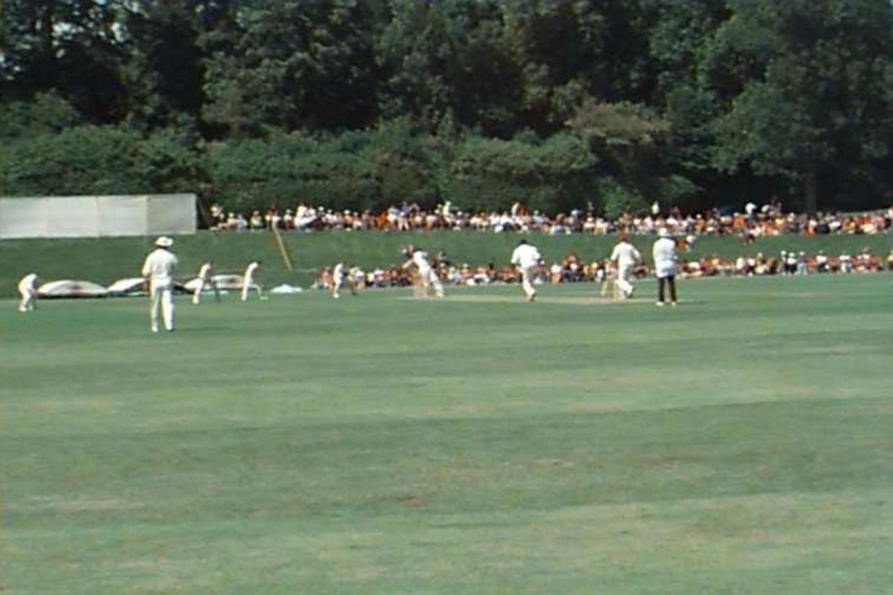 Campbell gets in on the act and pulls for a one bounce four, West Indies v Zimbabwe at Arundel, June 2000