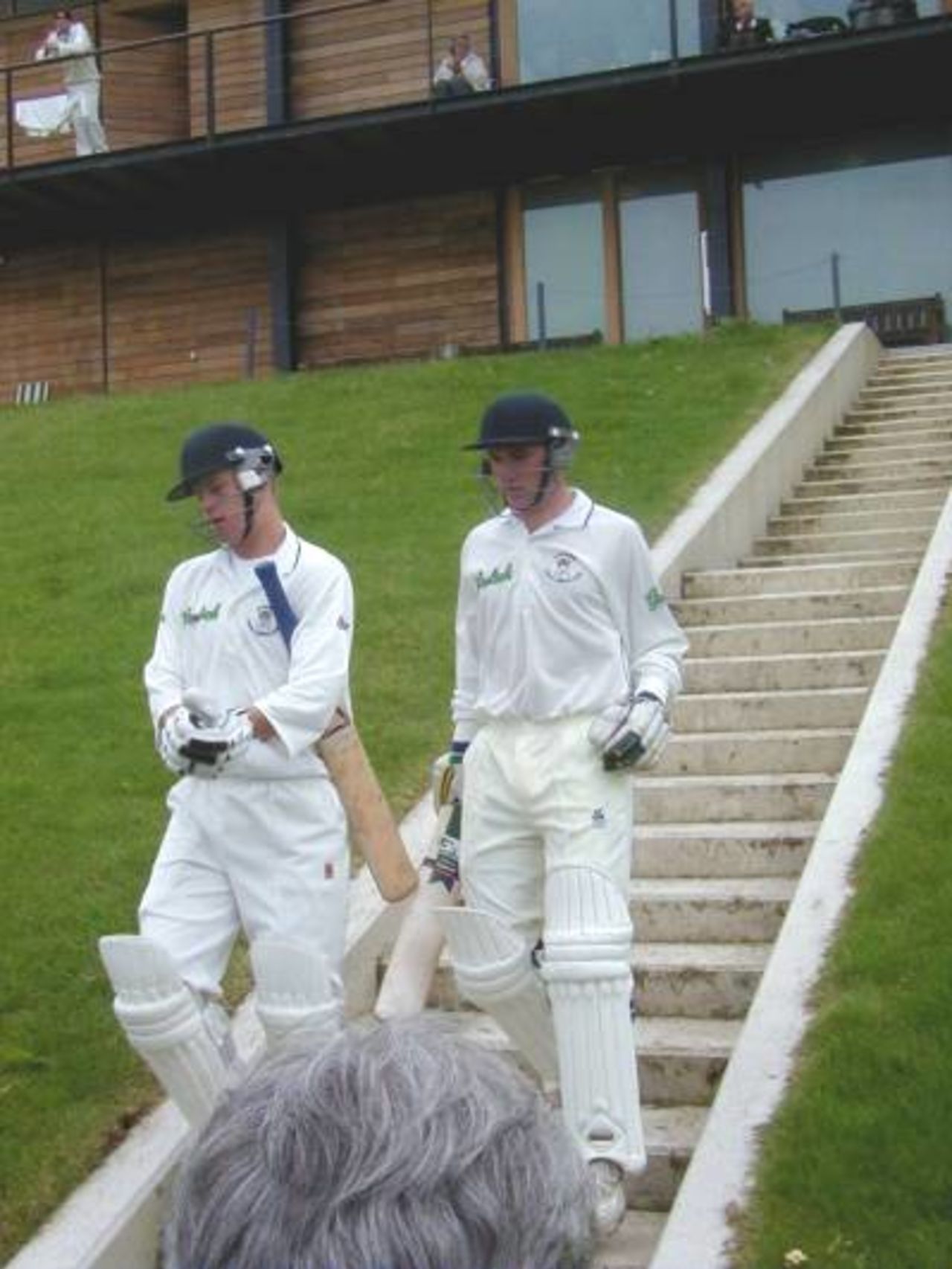 Openers James Adams and Andrew Sexton come in to bat