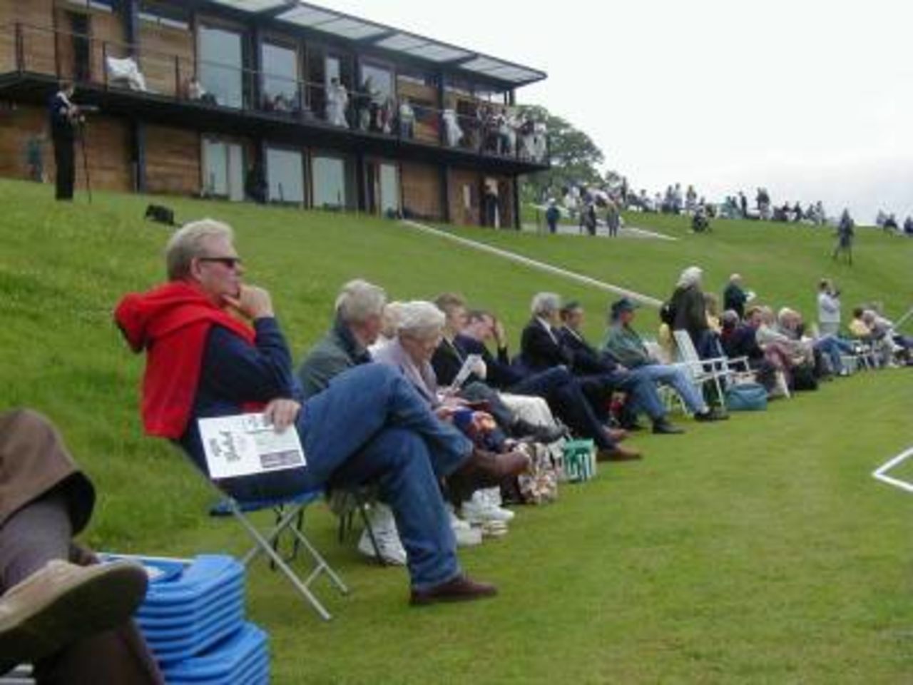 Spectators gather at Hampshire New Nursery Ground for the first day