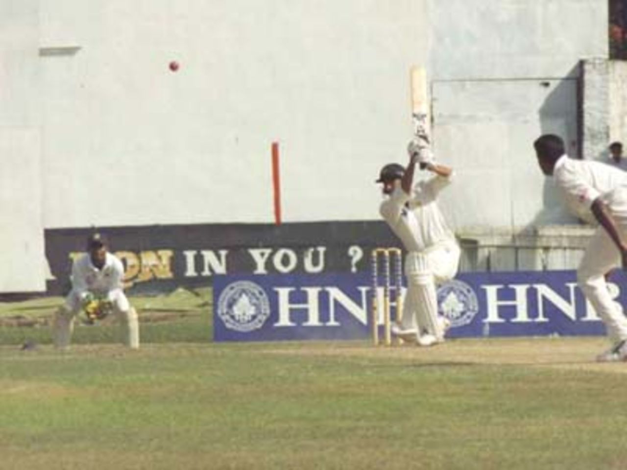 Younis Khan on the offensive on the second day of the First Test, 15 June, 2000. Pakistan in Sri Lanka, Sinhalese Sports Club Ground, Colombo, 14-18 June 2000