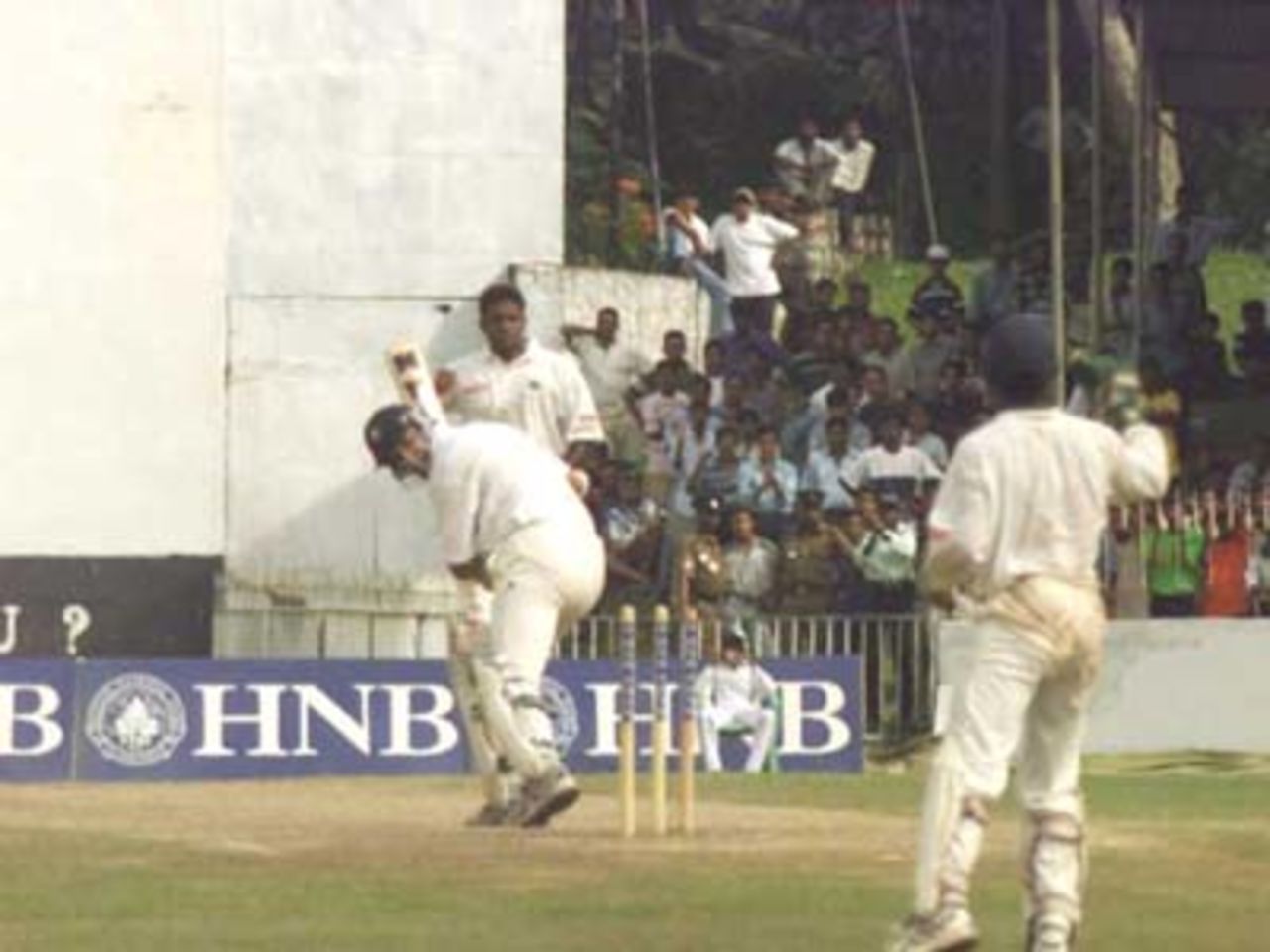 Dilhara finally claims the last wicket on the third day of the First Test, 16 June, 2000. Pakistan in Sri Lanka, Sinhalese Sports Club Ground, Colombo, 14-18 June 2000