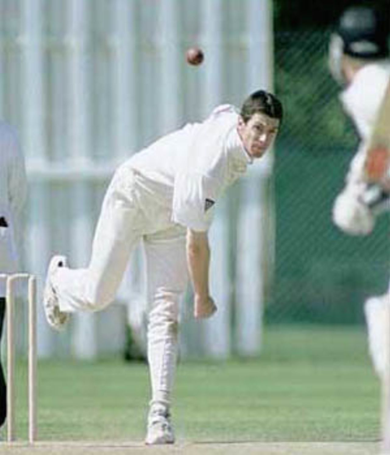 Mike Smethurst in action, New Zealand 'A' in England, 2000, Lancashire v New Zealand 'A', Aigburth, Liverpool, 13-16 June 2000(Day 4).