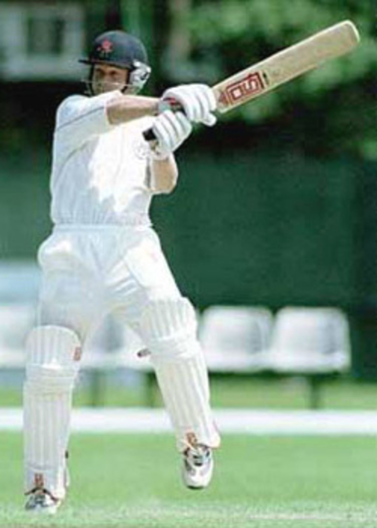 Graham Lloyd cuts the ball, New Zealand 'A' in England, 2000, Lancashire v New Zealand 'A', Aigburth, Liverpool, 13-16 June 2000(Day 4).