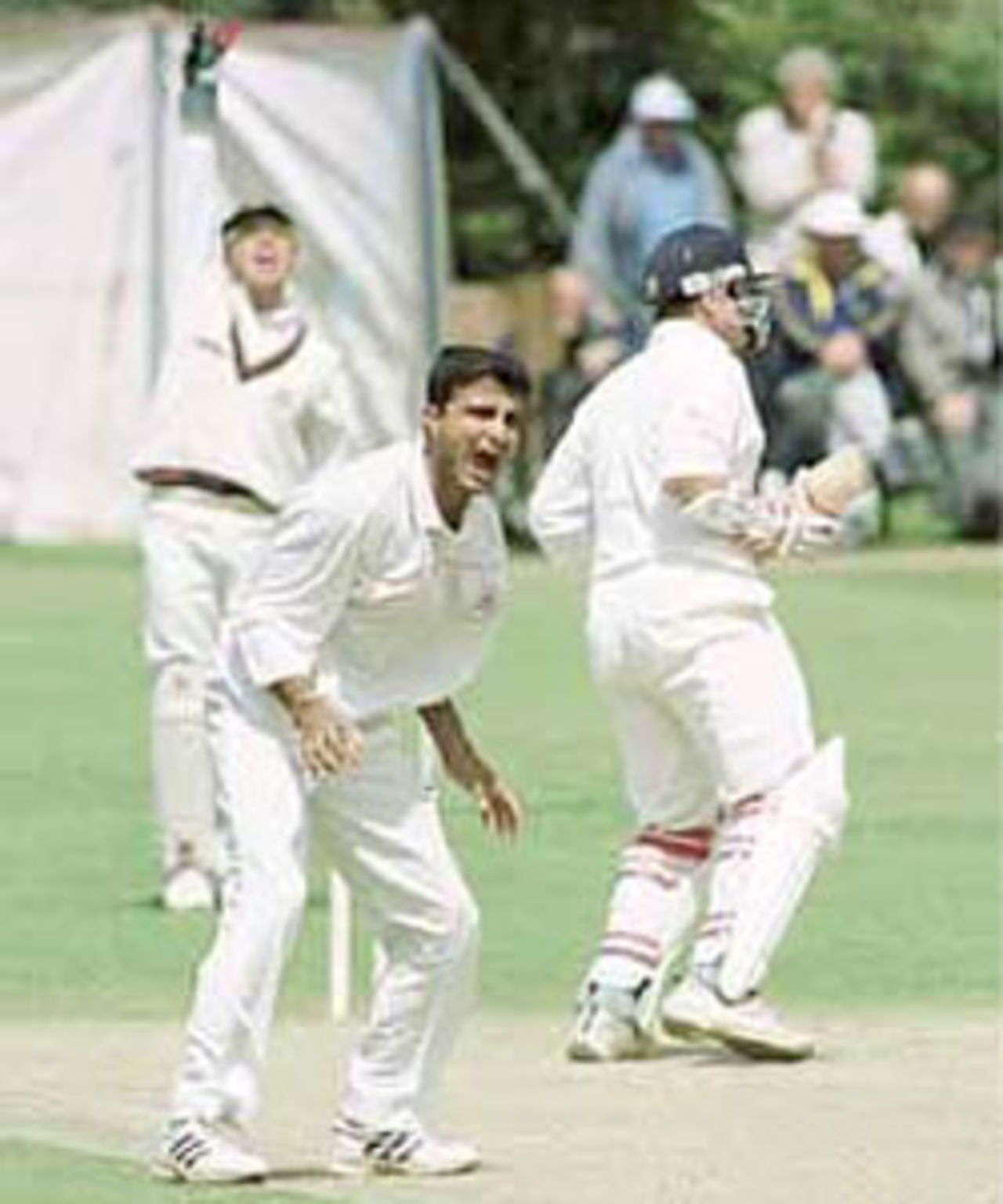 Sourav Ganguly appeals for an LBW, NatWest Trophy, 2000, 3rd Round, Lincolnshire v Lancashire, Sports Ground, Cleethorpes, 21 June 2000.