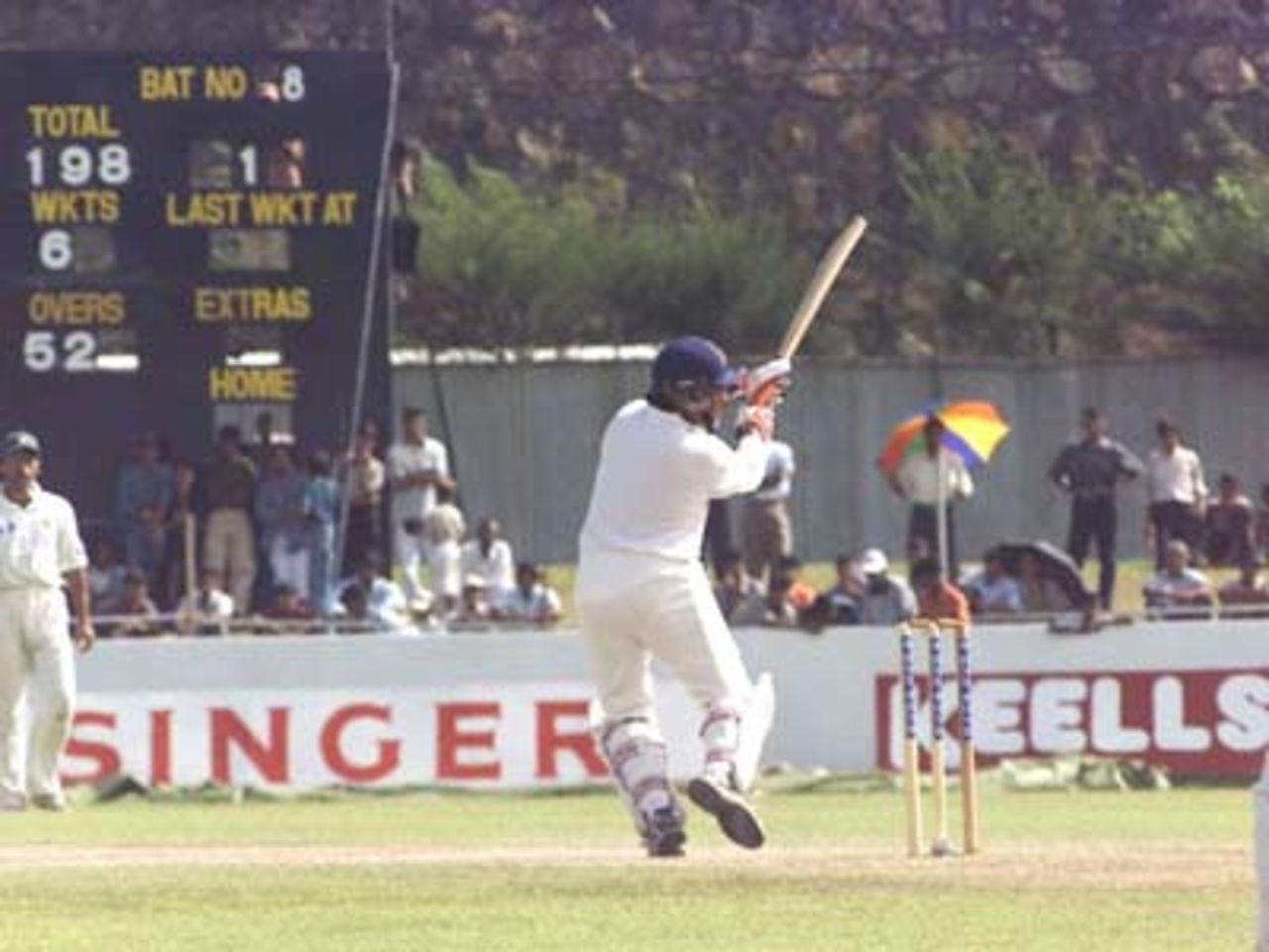 Arjuna reaches his half century with a top edged pull, Pakistan v Sri Lanka, 2nd Test at Galle, 21-25 June 2000