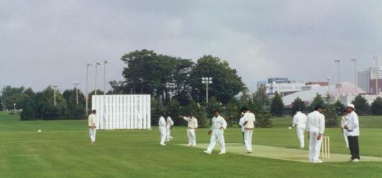 Artificial pitch at Ajax CC ground, Ajax, Canada, taken during Canada v India, 1997