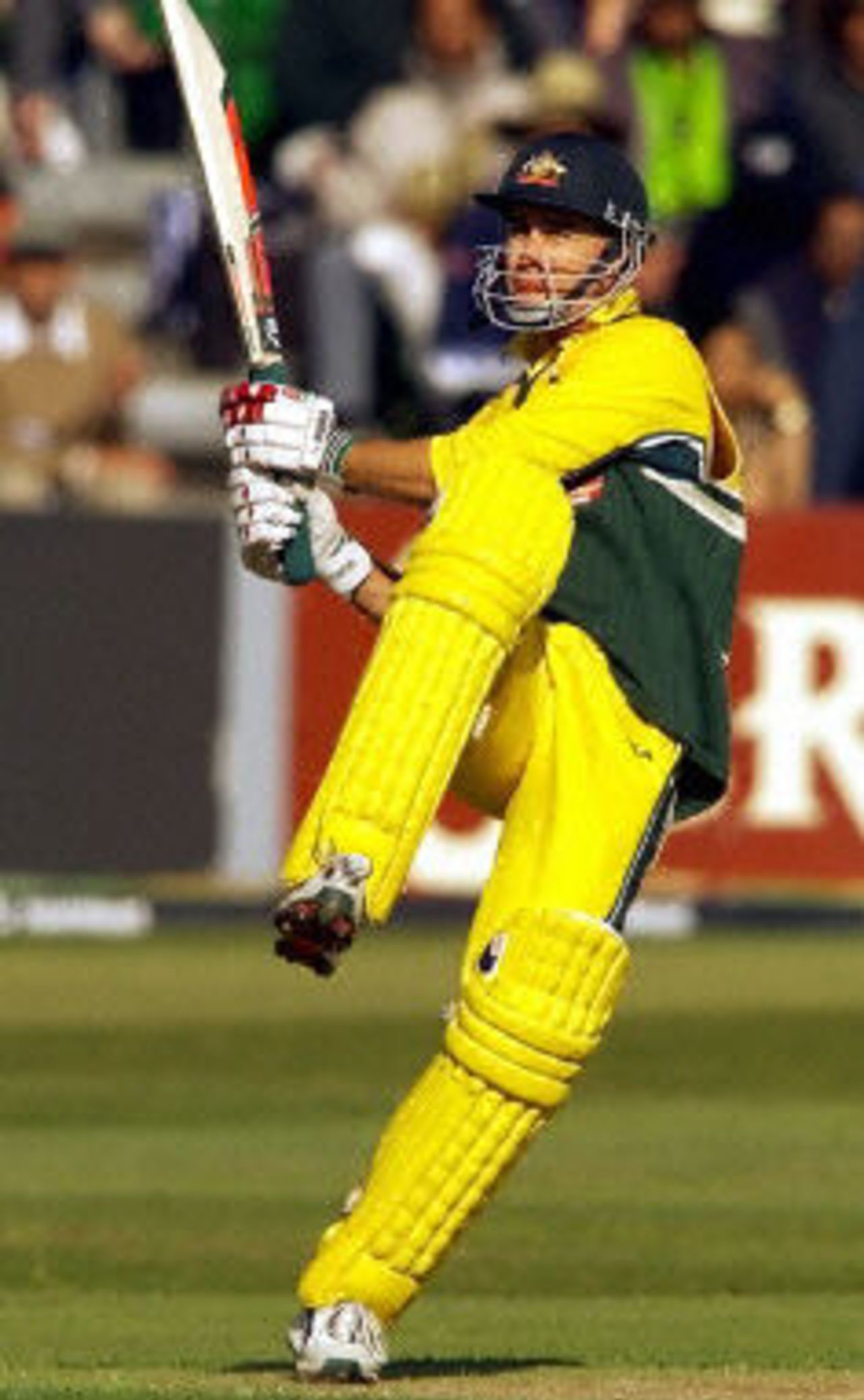 Michael Bevan hooks a ball to the boundary, 2nd ODI at Cardiff, 9 June 2001.