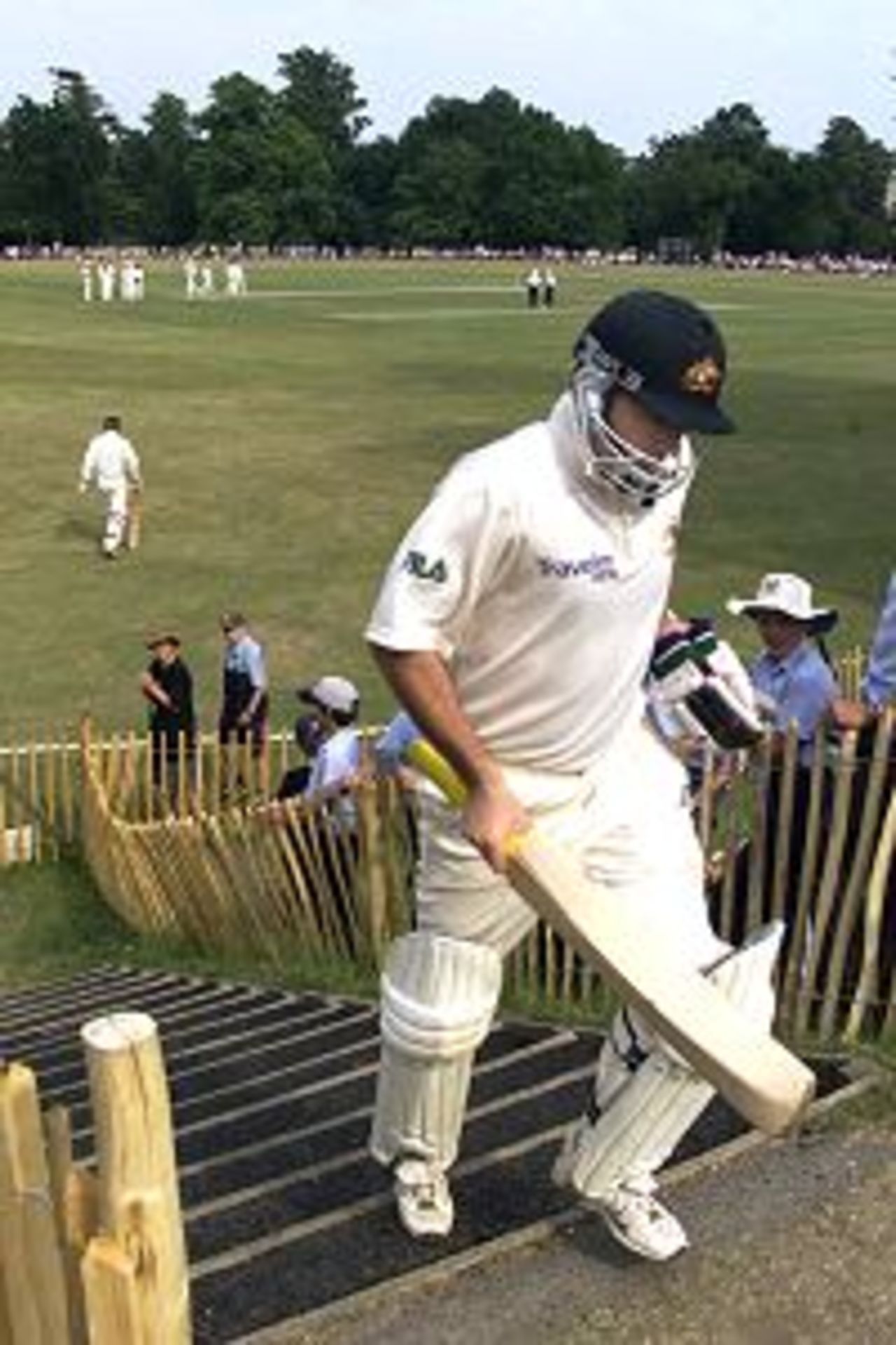 Steve Waugh of Australia leaves the field after making a century, during day two of the tour match between the MCC and Australia, played at Arundel Castle Cricket Ground, Arundel, England.