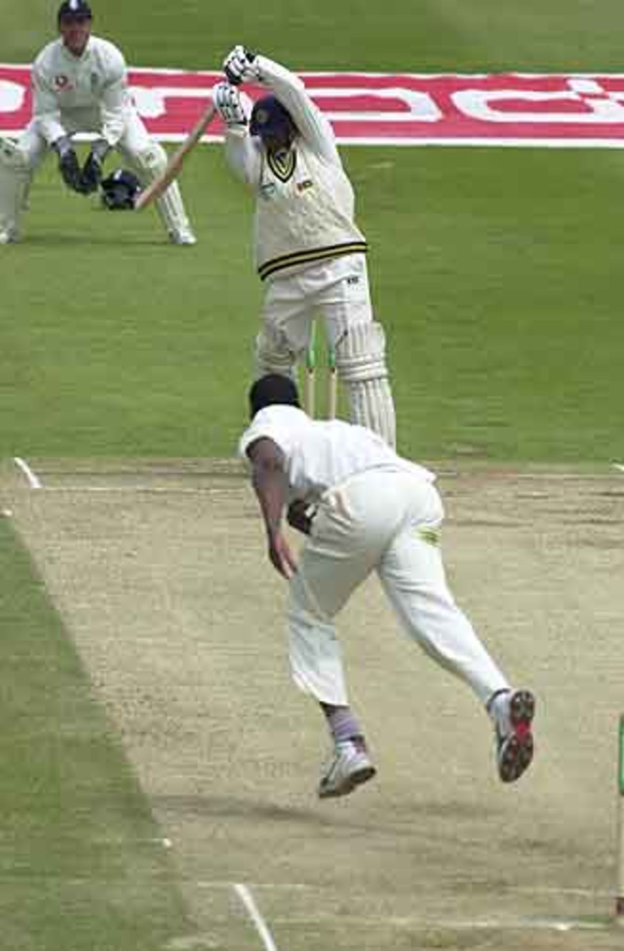 Aravinda de Silva plays a lifter from Tudor away to the off, England v Sri Lanka, second Test, Edgbaston 2002