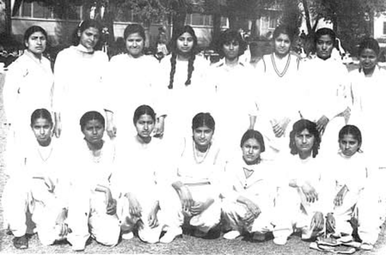 Cooper Road College team with captain Raeesa Ilyas after winning an inter-university tournament, Lahore College for Women, Lahore