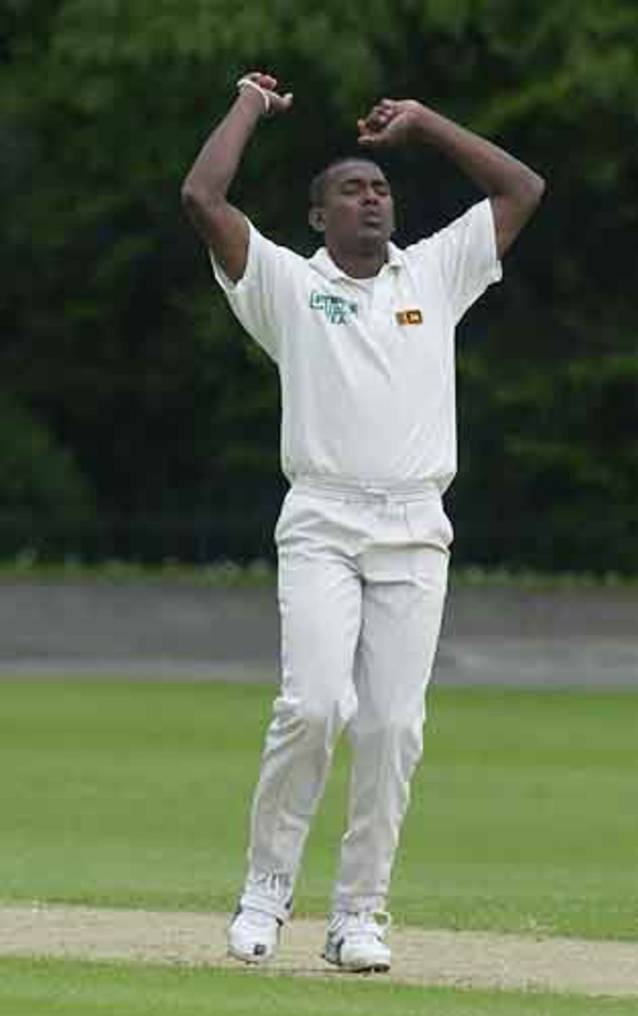 No joy for Perera from the Lake End of the ground, MCC v Sri Lankans at Chesterfield, June 2002