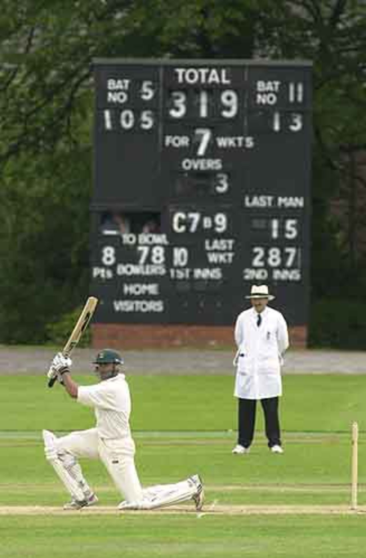 MCC centurion Afzaal hits another boundary, MCC v Sri Lankans at Chesterfield, June 2002