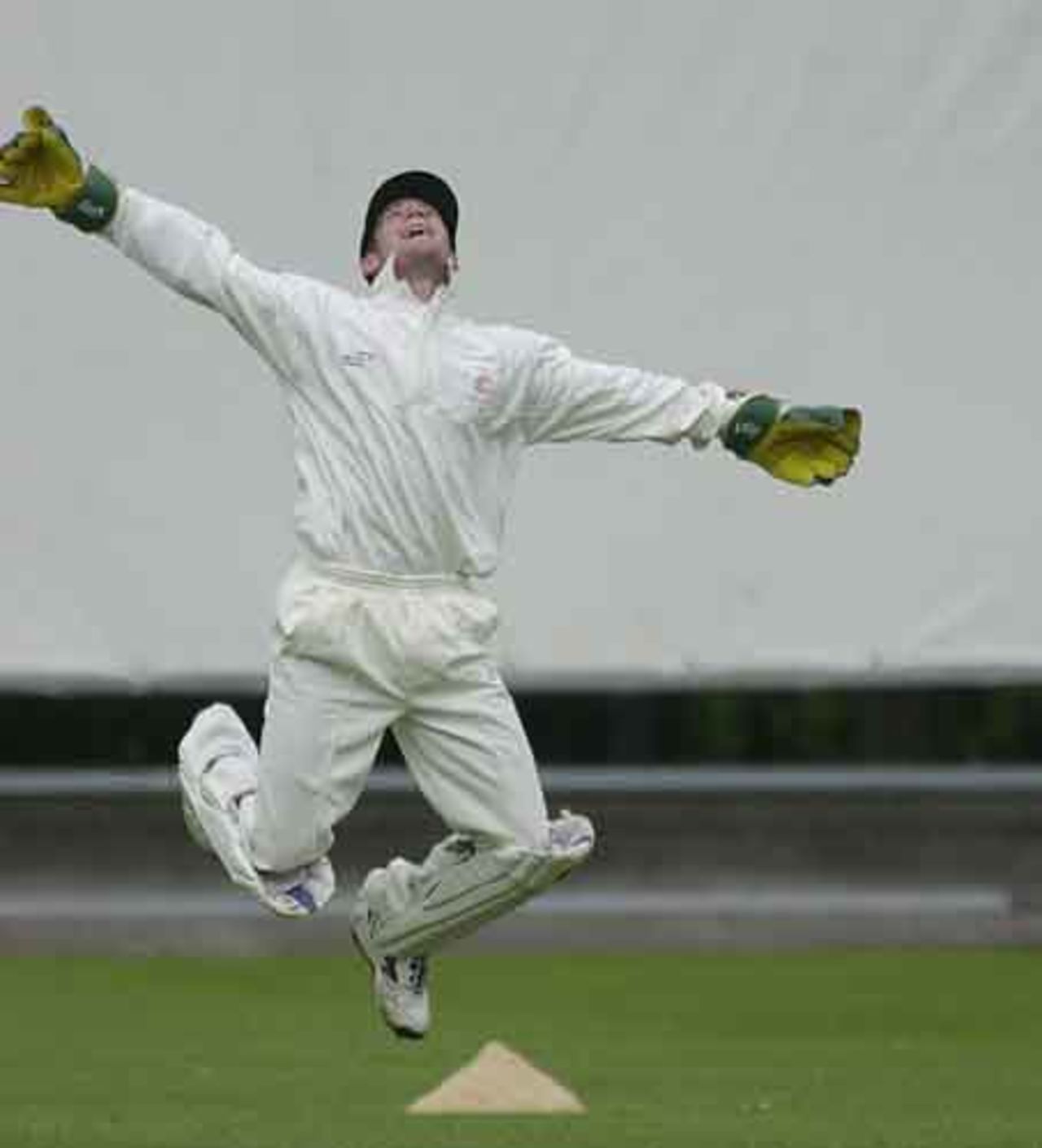 Chris Read shows his delight in catching out Jayasuriya, MCC v Sri Lankans at Chesterfield, June 2002
