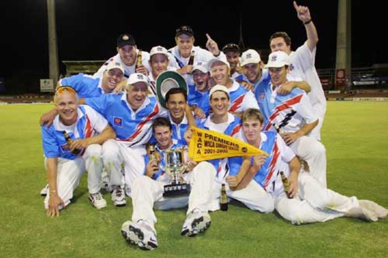 Post match celebrations for Willetton, 10 March 2002 , after the Sunday League Final