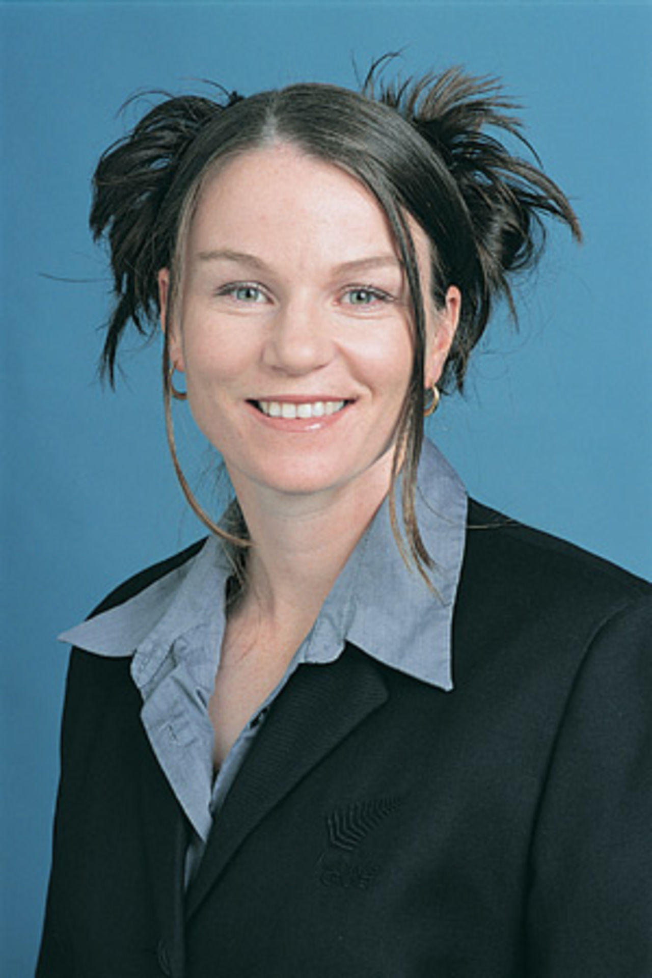 Portrait of Emily Drumm - New Zealand women's captain in the 2002 season.