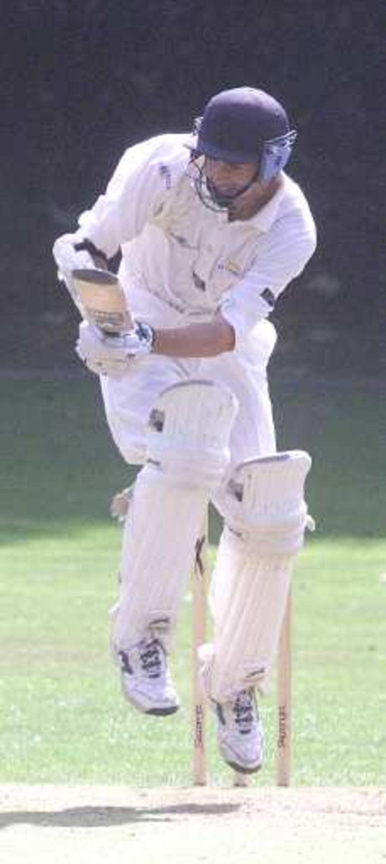 Damian Shirazi of BAT CC flicks a ball off his toes.