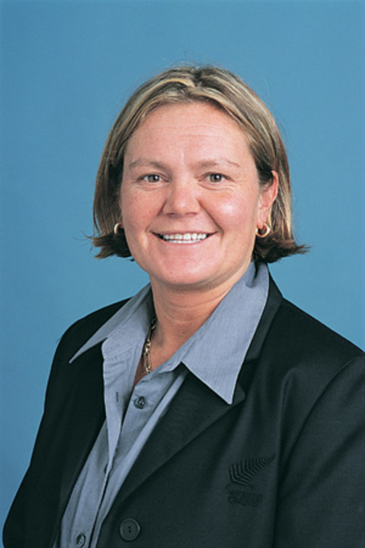 Portrait of Julie Reynolds - New Zealand women's manager in the 2002 season.