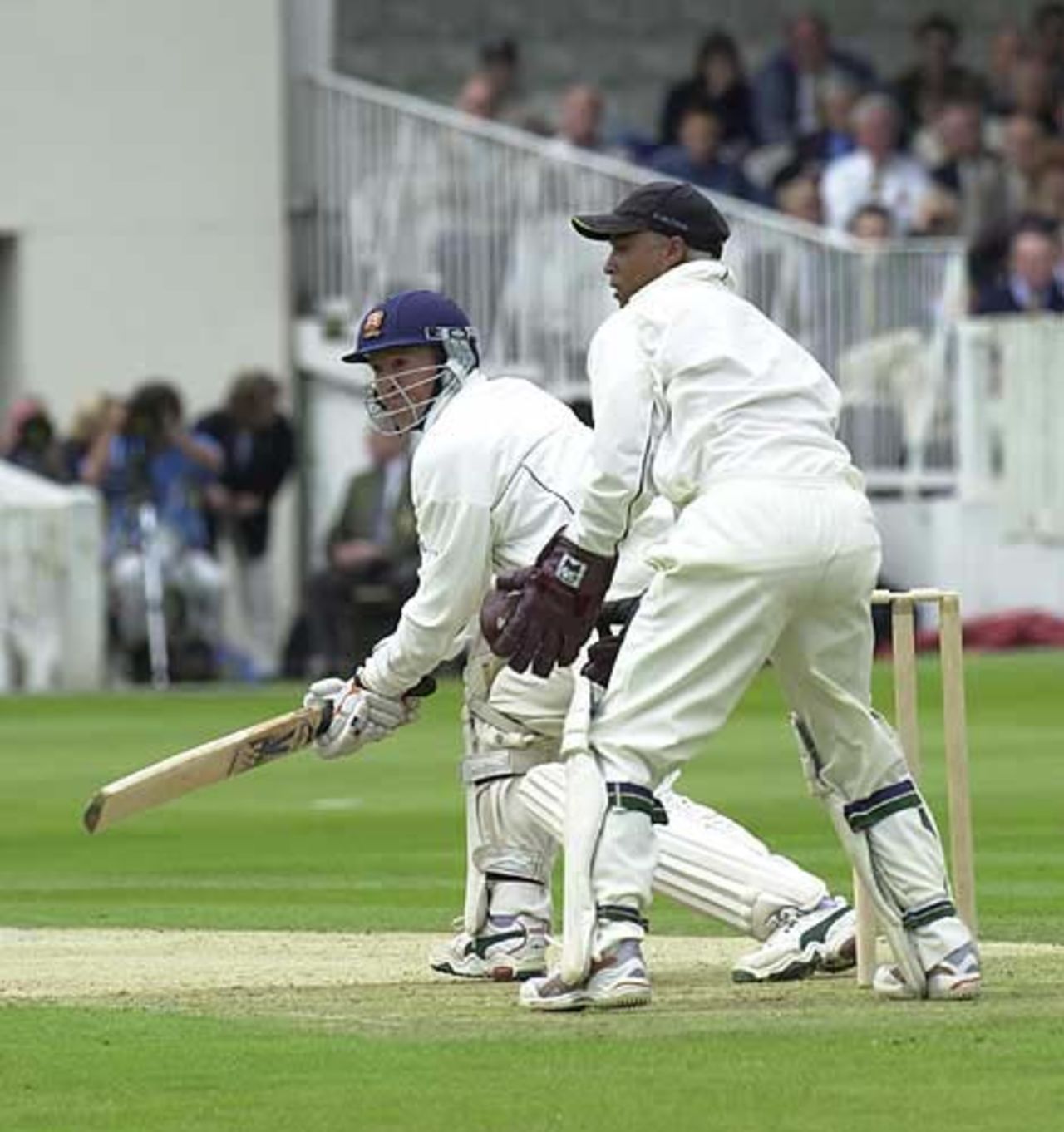 Andy Flower with a reverse sweep as keeper Piper can only look on, Essex v Warwickshire, Benson and Hedges Cup Final, Lord's, 22 June 2002
