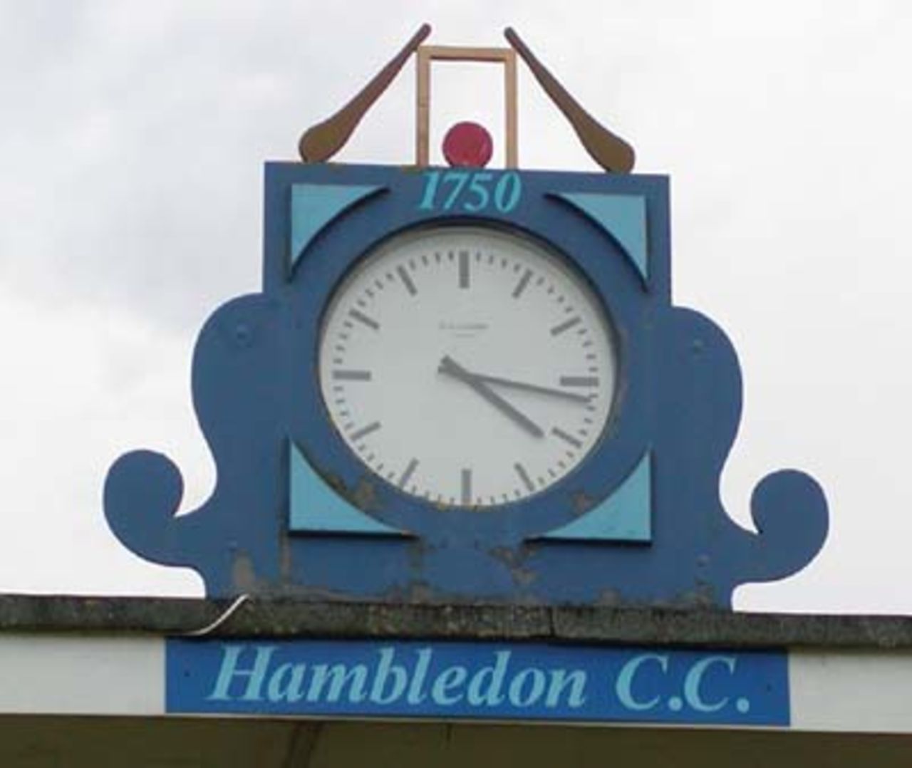Ancient clock at Hambledon Cricket Club