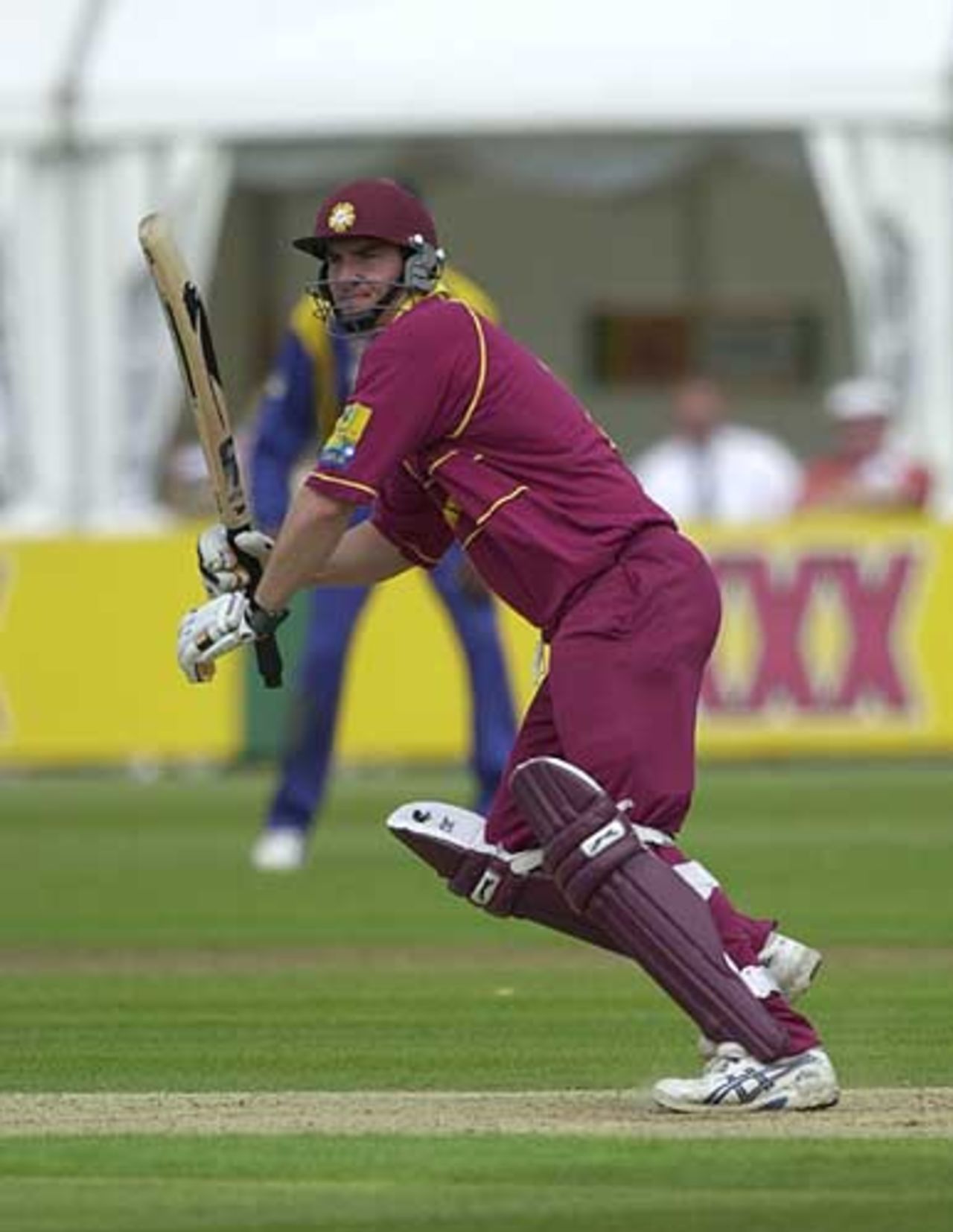 Mal Loye on his way to a fifty against the tourists, Northamptonshire v Sri Lankans, June 2002