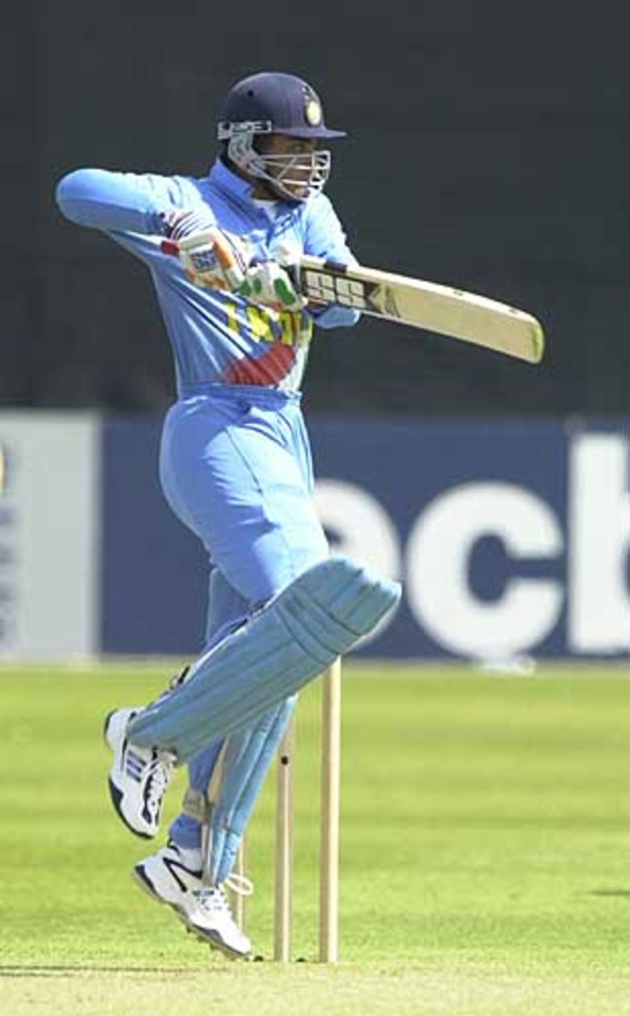 Ganguly with a lovely cut in his innings of 68, Leicestershire v Indians 26th June 2002