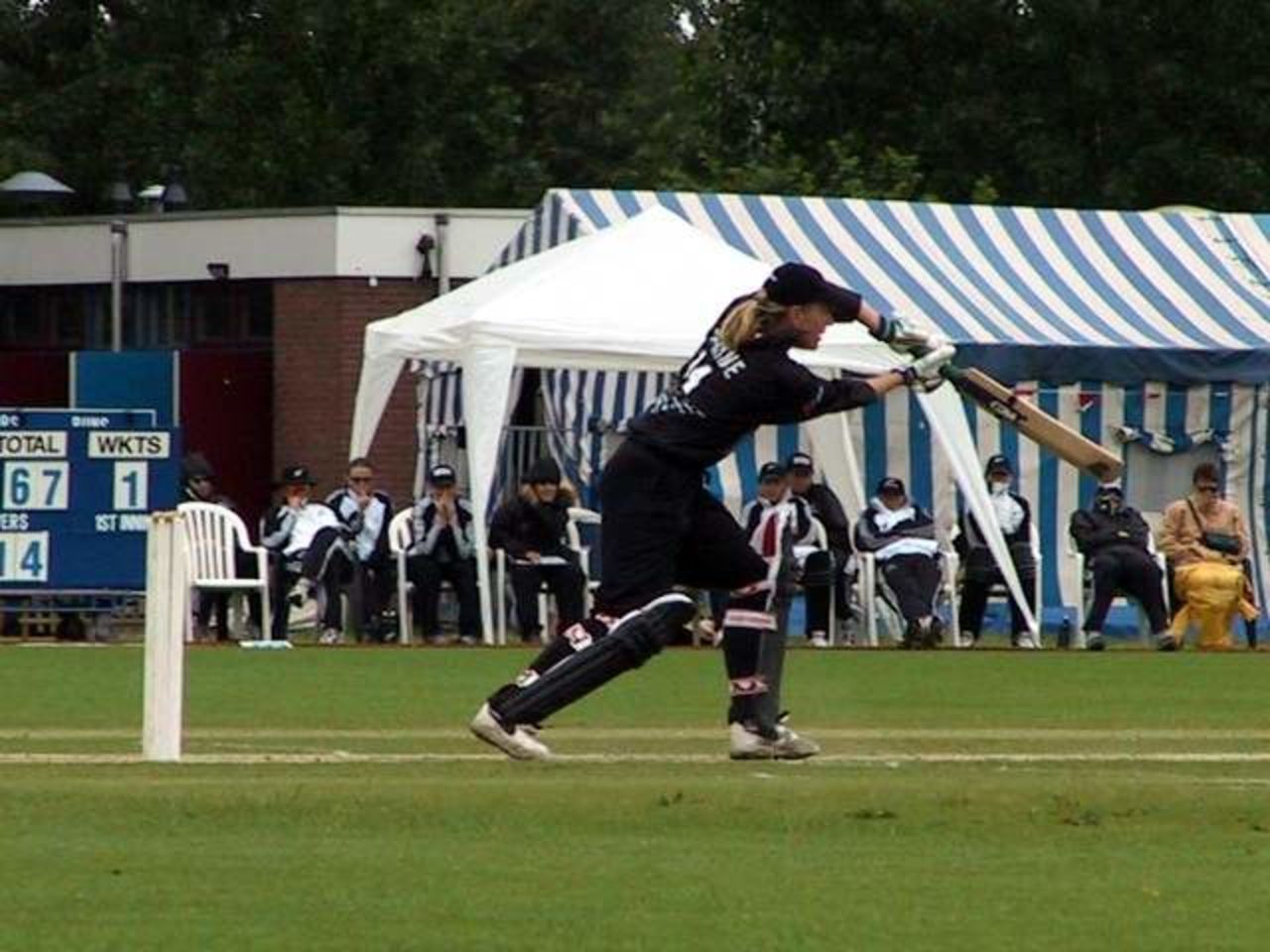 Nicola Payne batting for New Zealand Women v Netherlands Women, 28 June 2002