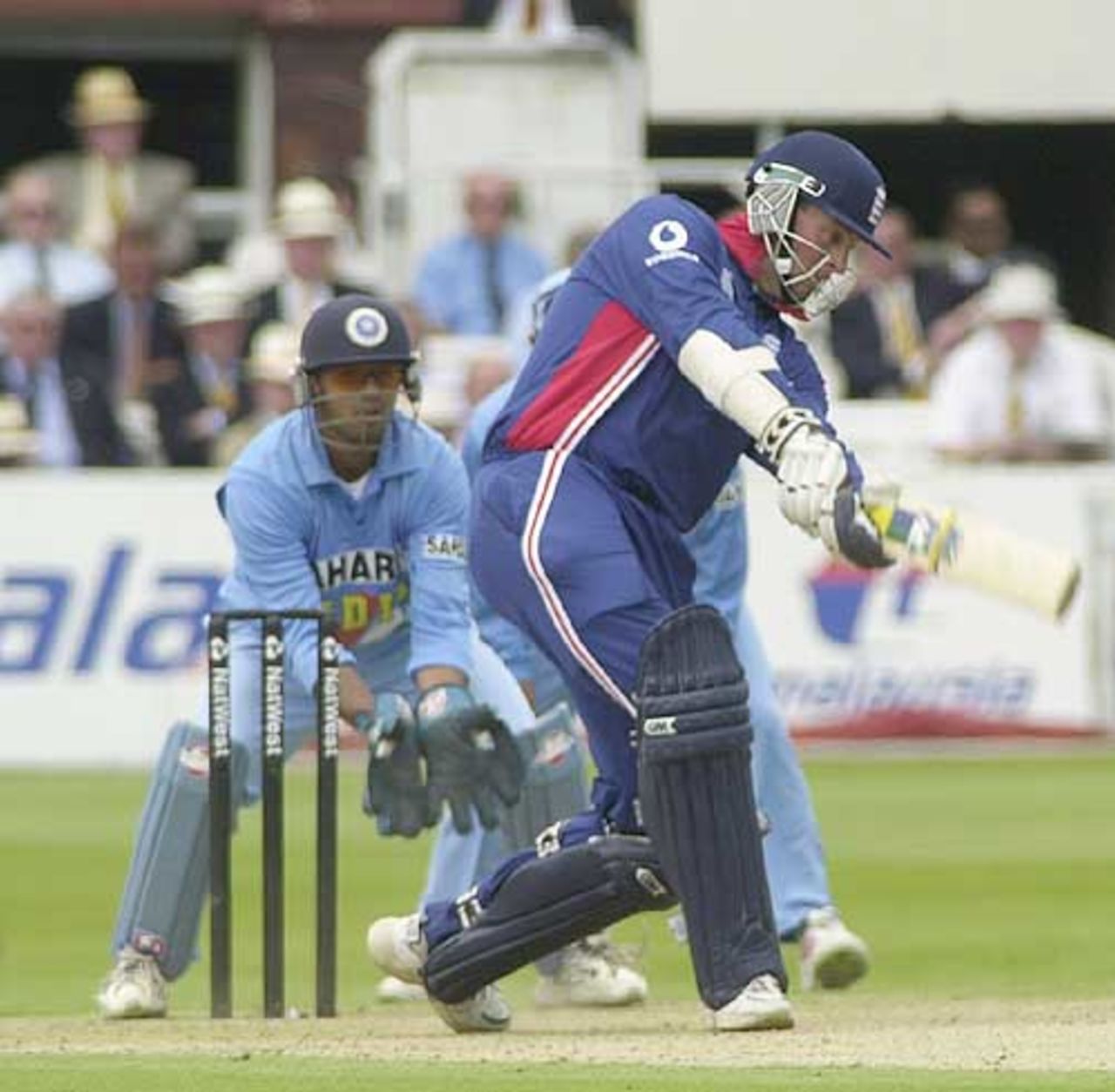 Marcus Trescothick with an off - drive on his way to another one day half-century, England v India at Lord's, June 2002