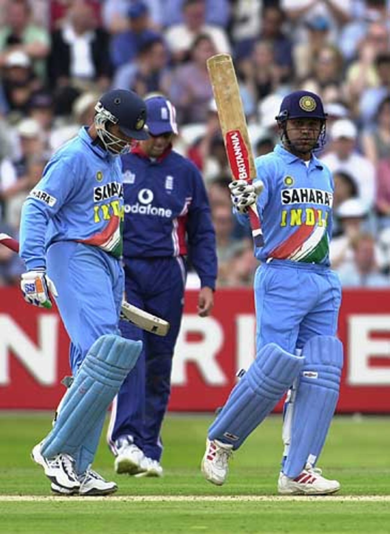 Sehwag reaches a wonderful 50 at Lord's, here with opening partner Ganguly, England v India, NatWest Series, Lord's, Sat 29 Jun