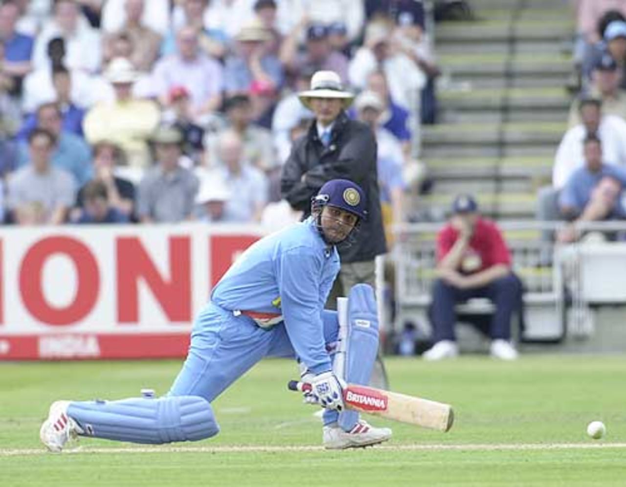 Virender Sehwag with a reverse sweep in the Indian innings, England v India, NatWest Series, Lord's, Sat 29 Jun