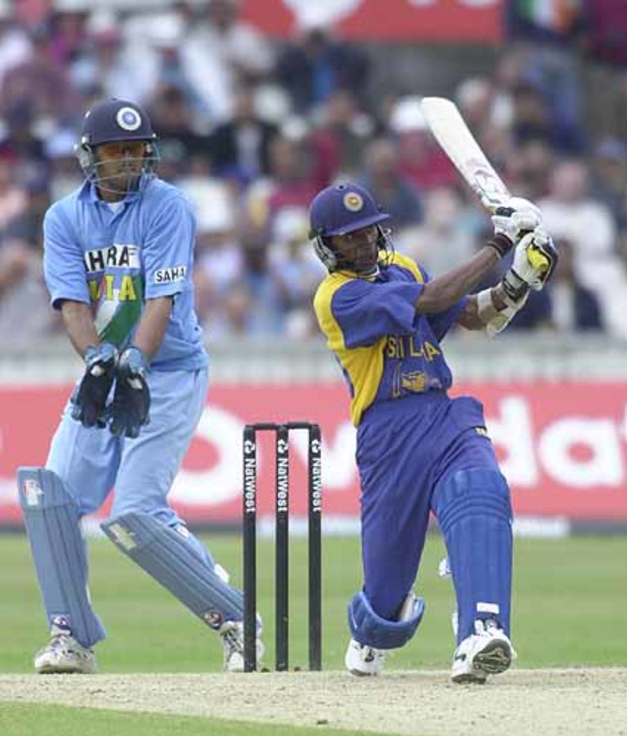 Chandana strokes the ball for two in his brave knock, India v Sri Lanka, NatWest Series, The Oval, 30 Jun 2002