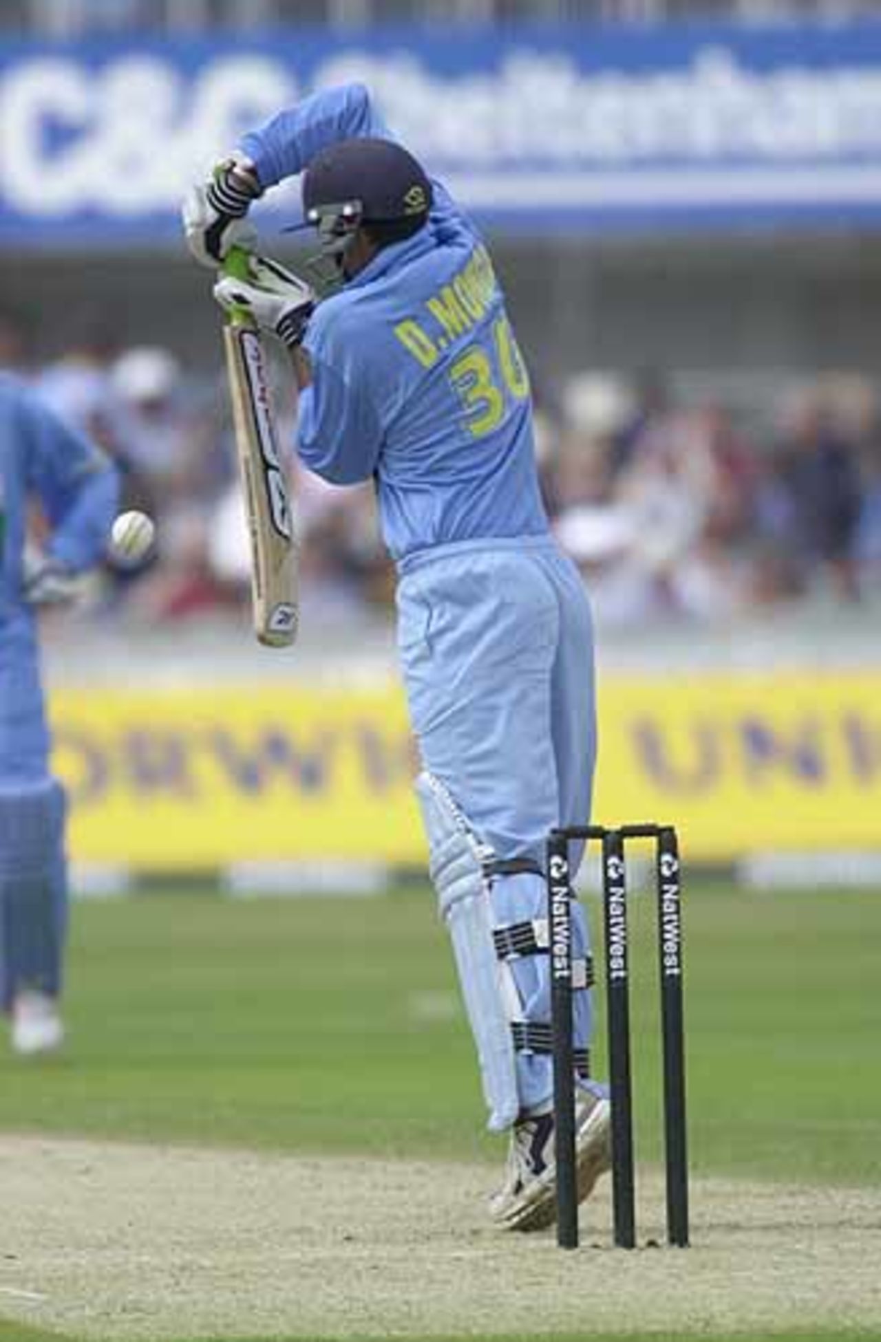 Mongia plays down a Zoysa effort, India v Sri Lanka, NatWest Series, The Oval, 30 Jun 2002