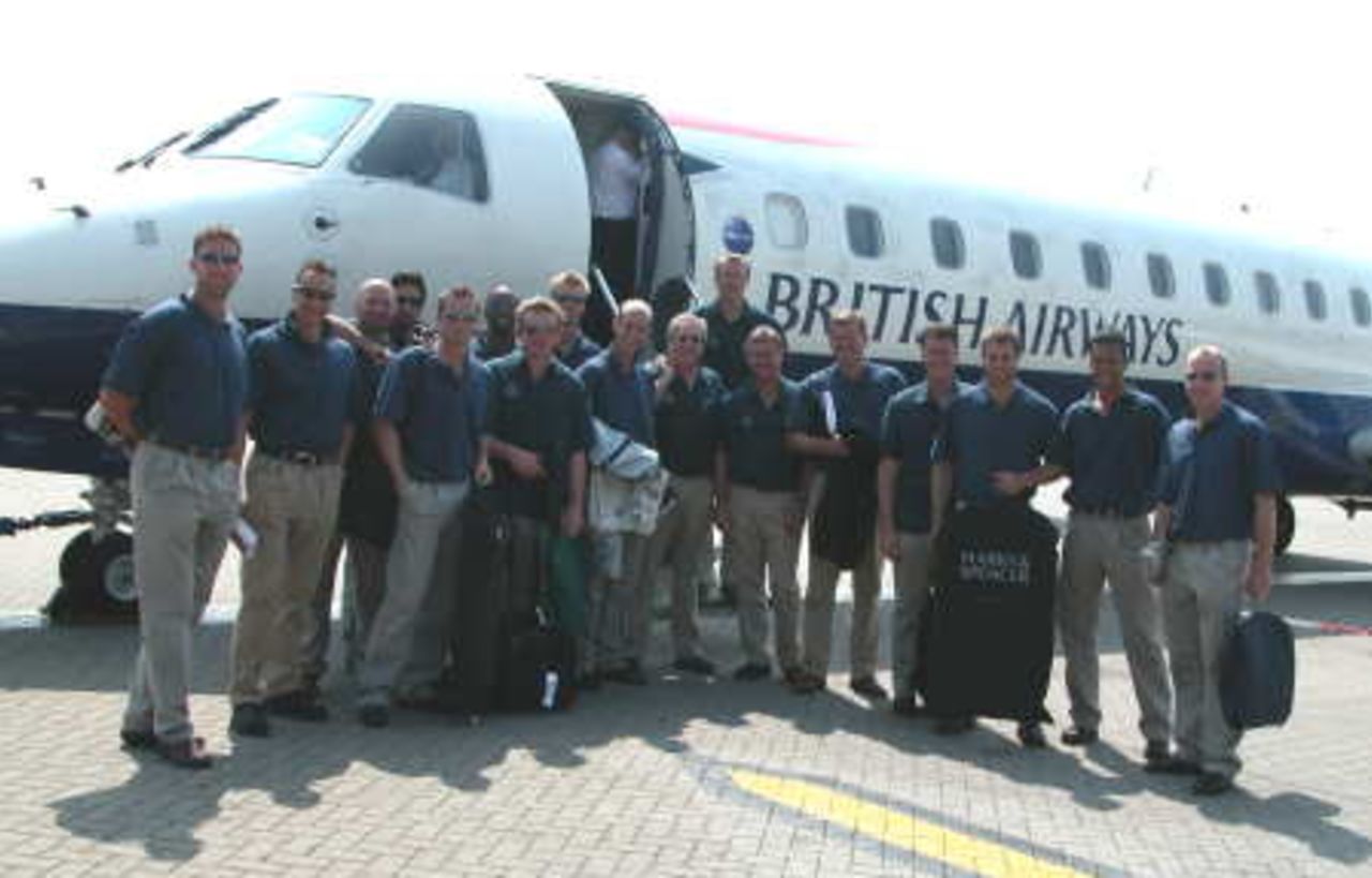 Hampshire squad board British Airways flight from Southampton