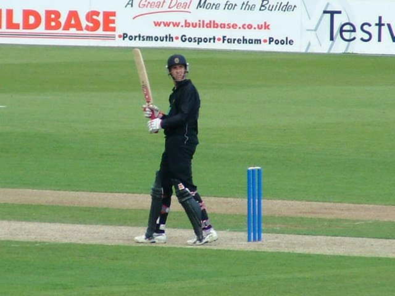 John Crawley gathers the applaus after recording a century against the Durham Dynamos