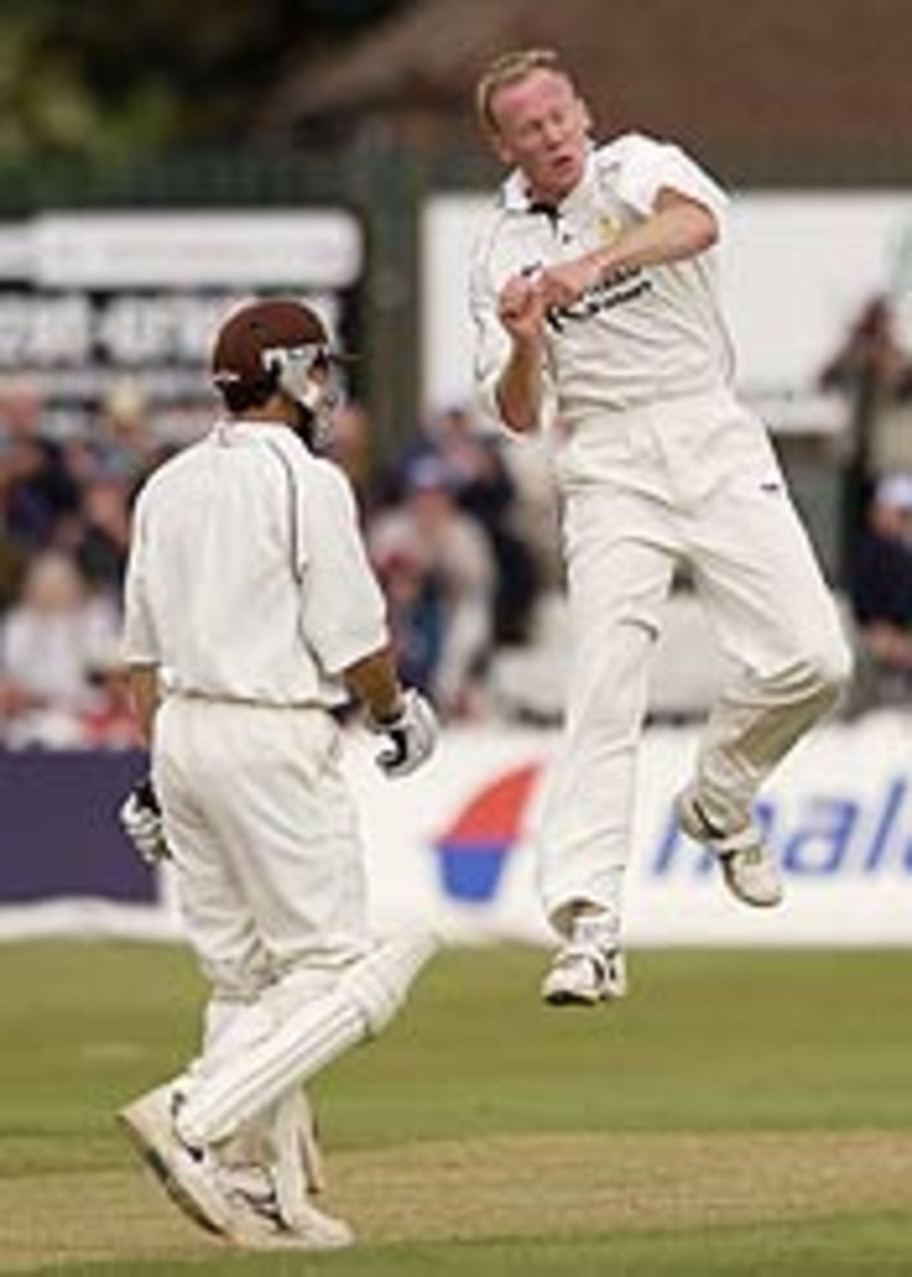 Kevin Dean of Derbyshire icelebrates taking the wicket of Mark Ramprakash, Derbyshire v Surrey, C&G, June 11, 2003