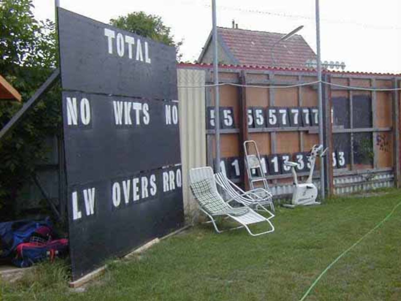 A record 555,557,777 off 40 overs?  No, just waiting for the paint on the scorecard numbers to dry