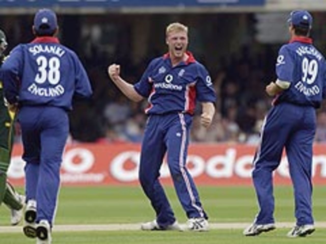 Centre of attention: Andrew Flintoff takes 4 for 32 to give England the upper hand at Lord's