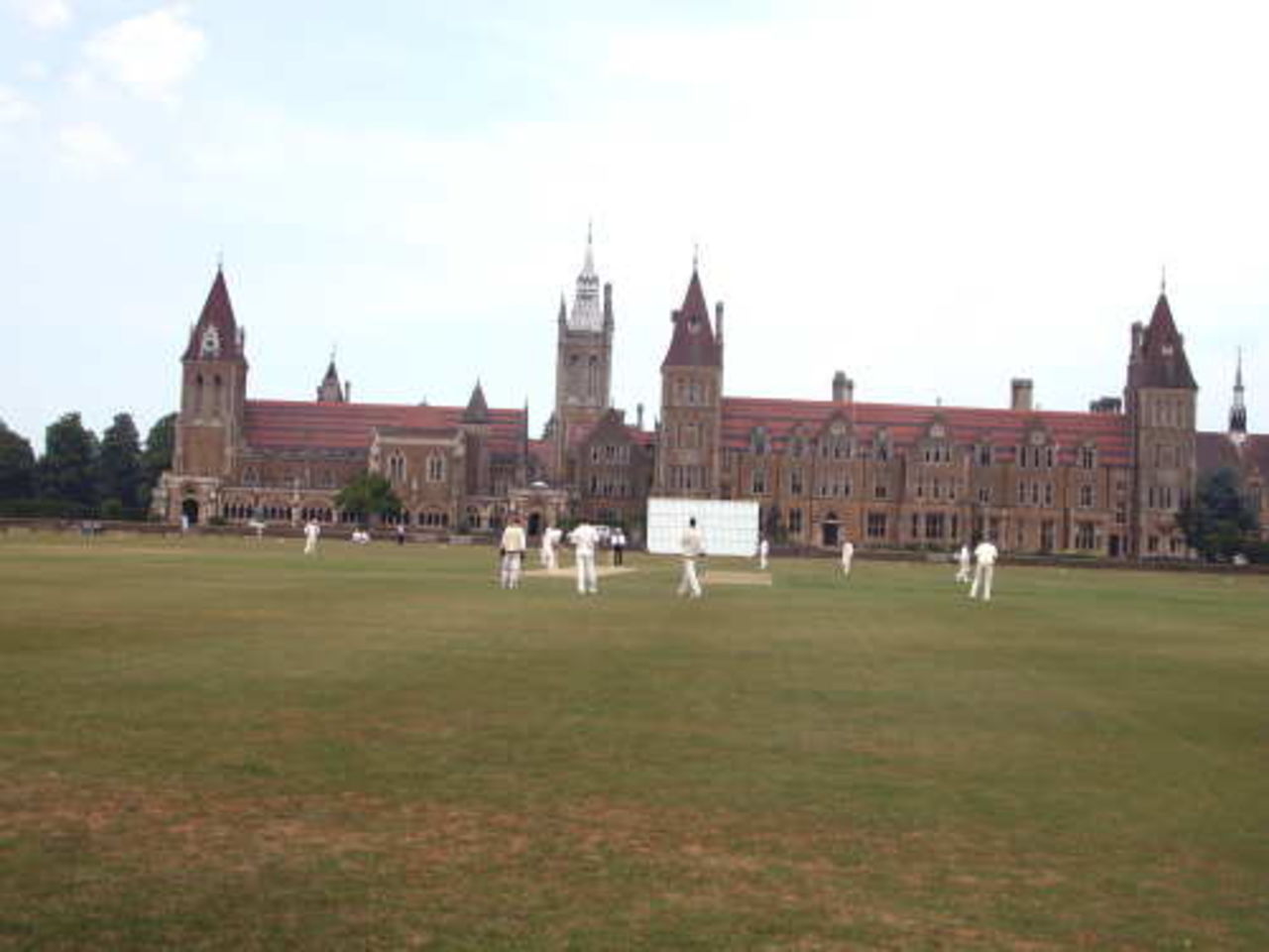 Cricket scene in the beautiful setting of Charterhouse School