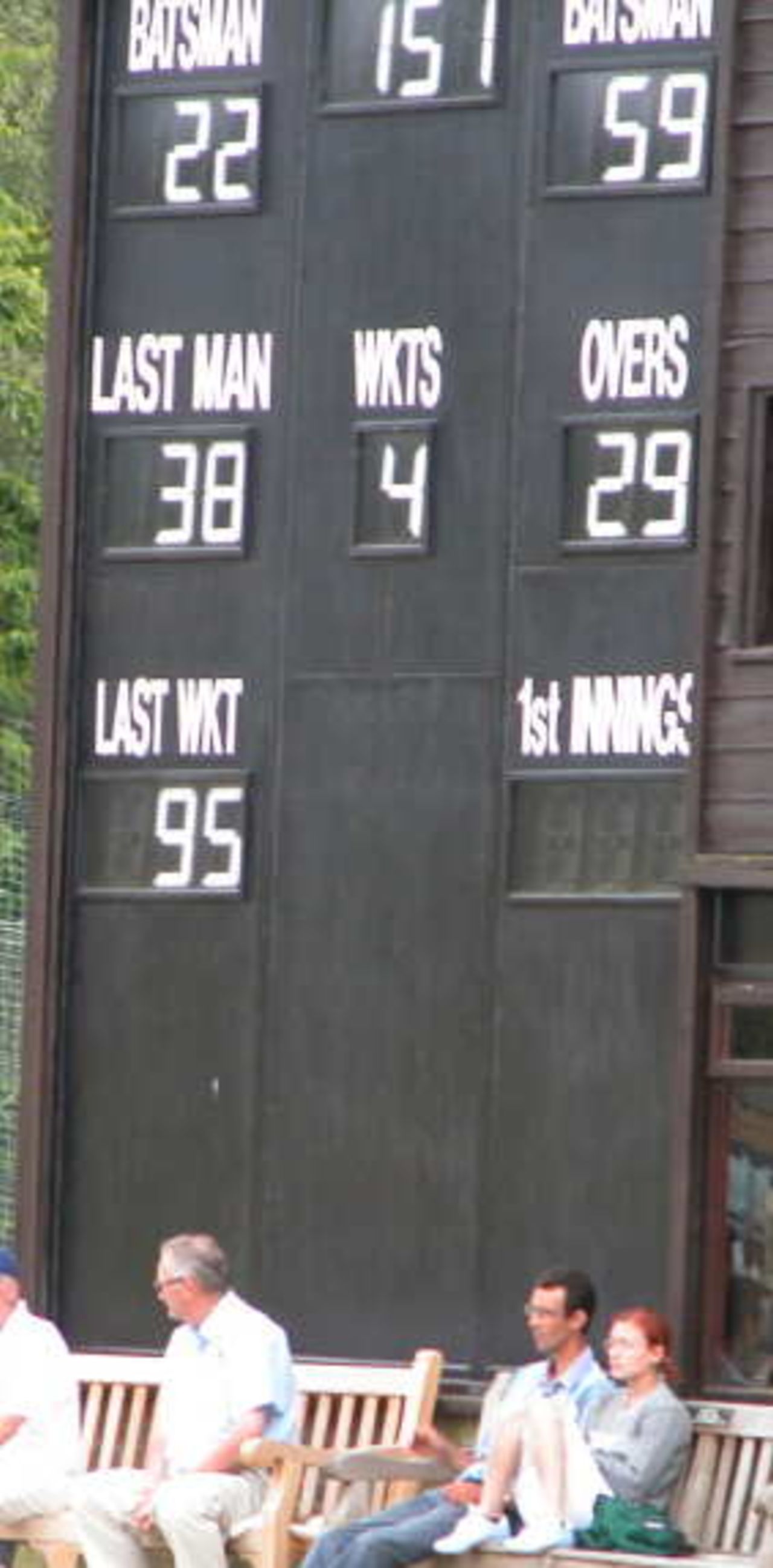 Scoreboard at Charterhouse school