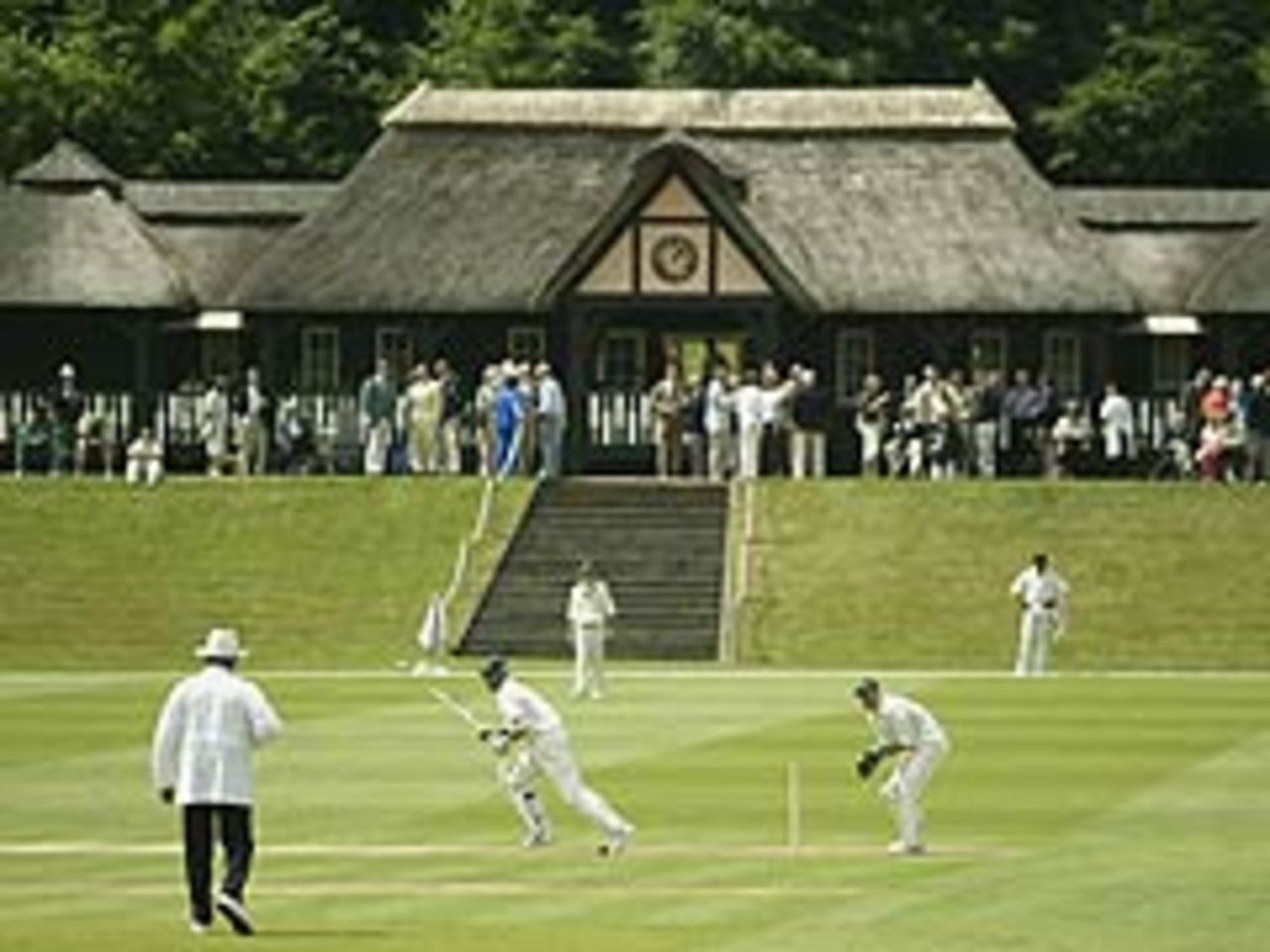 Herschelle Gibbs bats during the invitation match between Sir Paul Getty's XI and South Africa on June 23, 2003 at the late Sir Paul Getty's Wormsley Estate, Wormsley